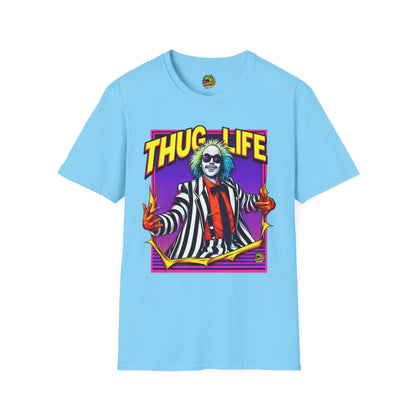 | - Beetlejuice Shirt | Thug Life Halloween T-Shirt | Creepy Beetlejuice Graphic Tee - premium material. limited stock. Order yours now and stand out with this exclusive piece!