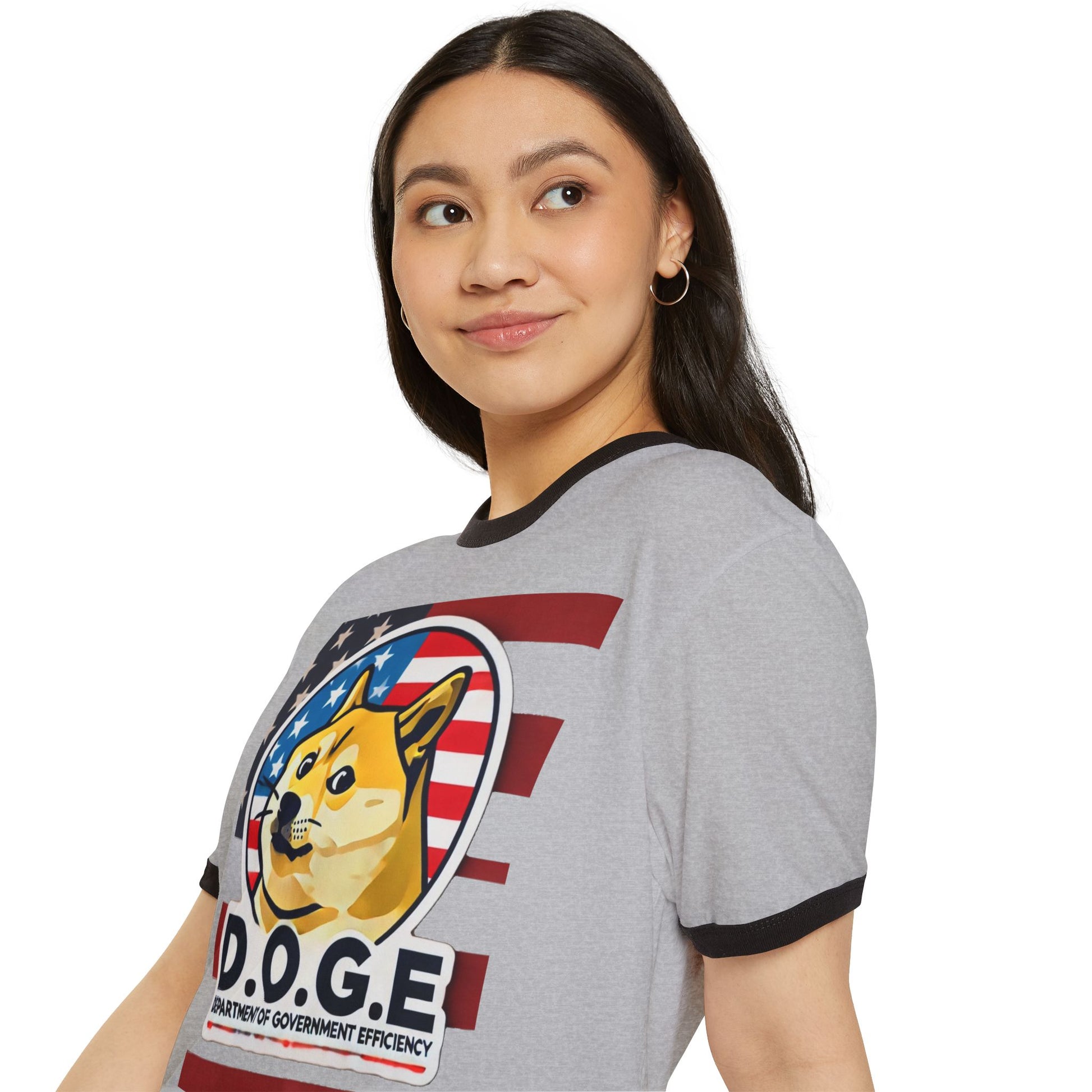 Dogecoin T Shirt for Crypto Fans | Patriotic Doge T Shirt | Dogecoin Shiba Design Tee - High Quality Image