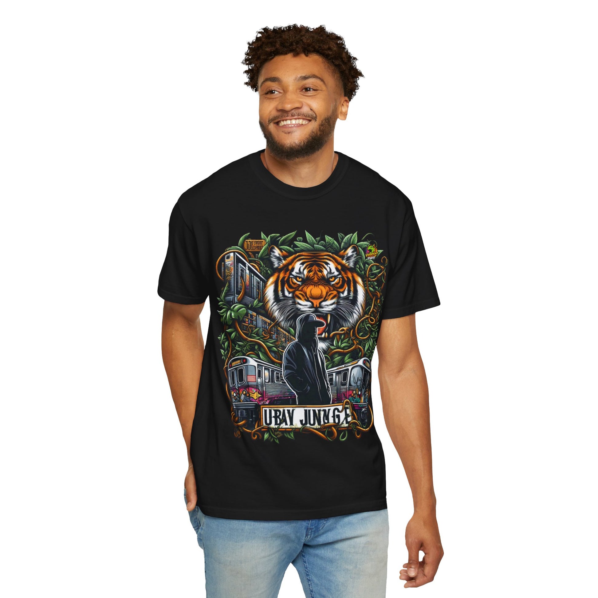 Merch - Urban Jungle Vibes Rapper Merch | City Meets Nature T-Shirt Design - custom-made. perfect gift idea. Order yours now and stand out with this exclusive piece!