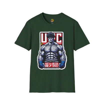 | - UFC T Shirt | Unleash Fierce Confidence | Motivational UFC Tee with Baki Anime Strength - premium material. limited stock. Order yours now and stand out with this exclusive piece!