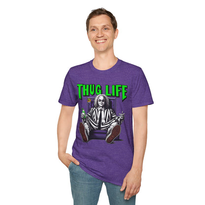 Tee - Beetlejuice Shirt | Thug Life Halloween T-Shirt | Creepy Beetlejuice Graphic Tee - premium material. limited stock. Order yours now and stand out with this exclusive piece!