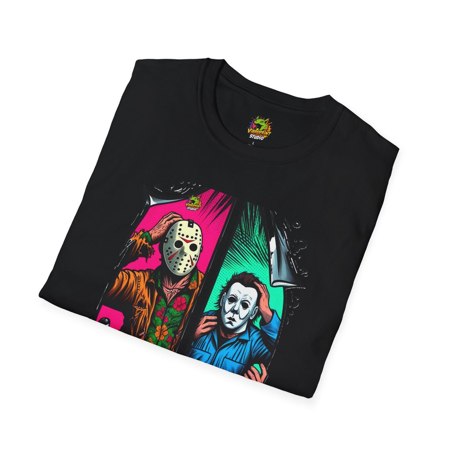 Halloween graphic tee - Michael Myers Vintage Shirt | Jason Voorhees Funny Picnic Scene Tee - comfortable fit. premium horror movie t-shirt for spooky occasions. Order yours now and stand out with this exclusive piece!