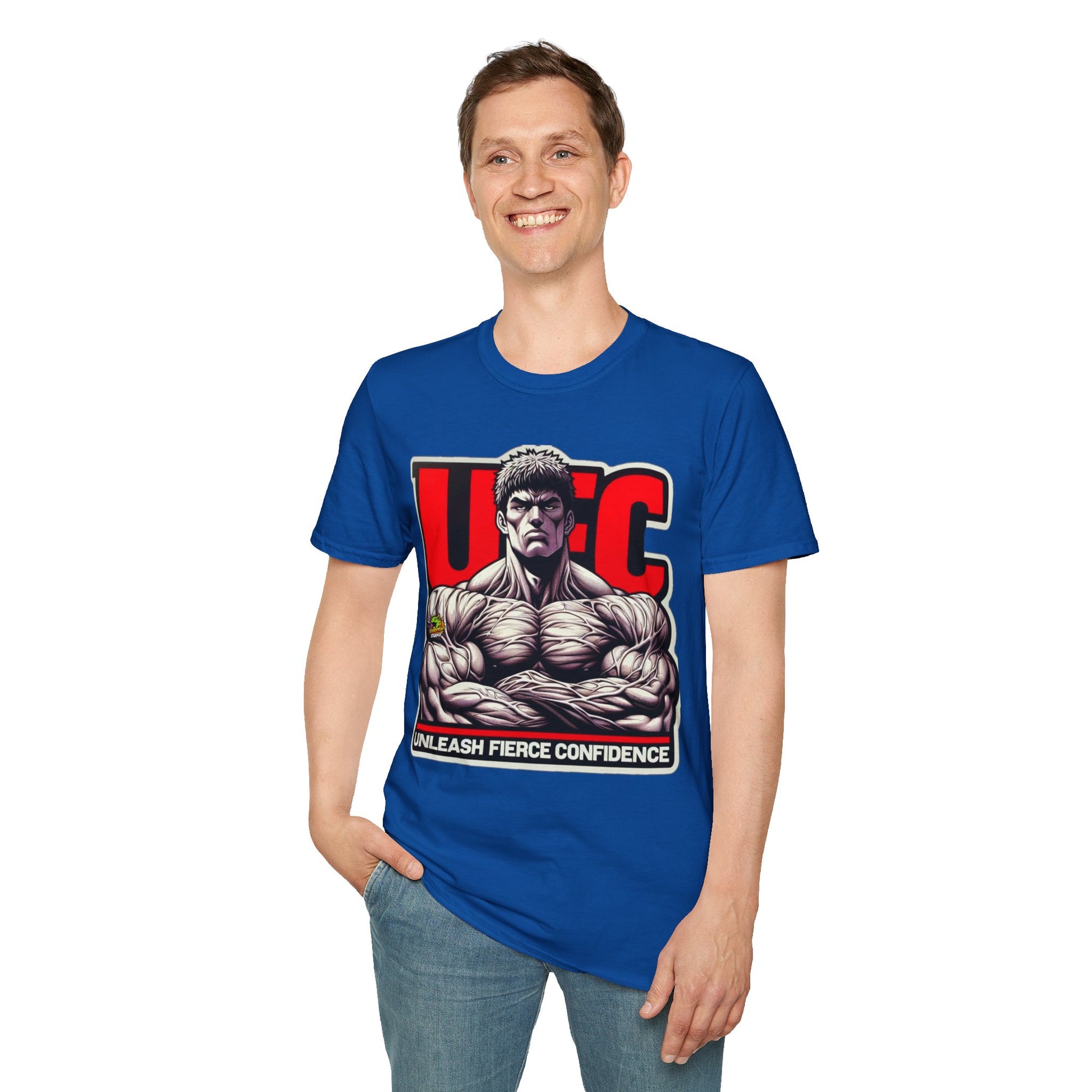 Fans - UFC T Shirt | Unleash Fierce Confidence | UFC Tee with Baki Anime Strength for Fitness Fans - custom-made. perfect gift idea. Order yours now and stand out with this exclusive piece!