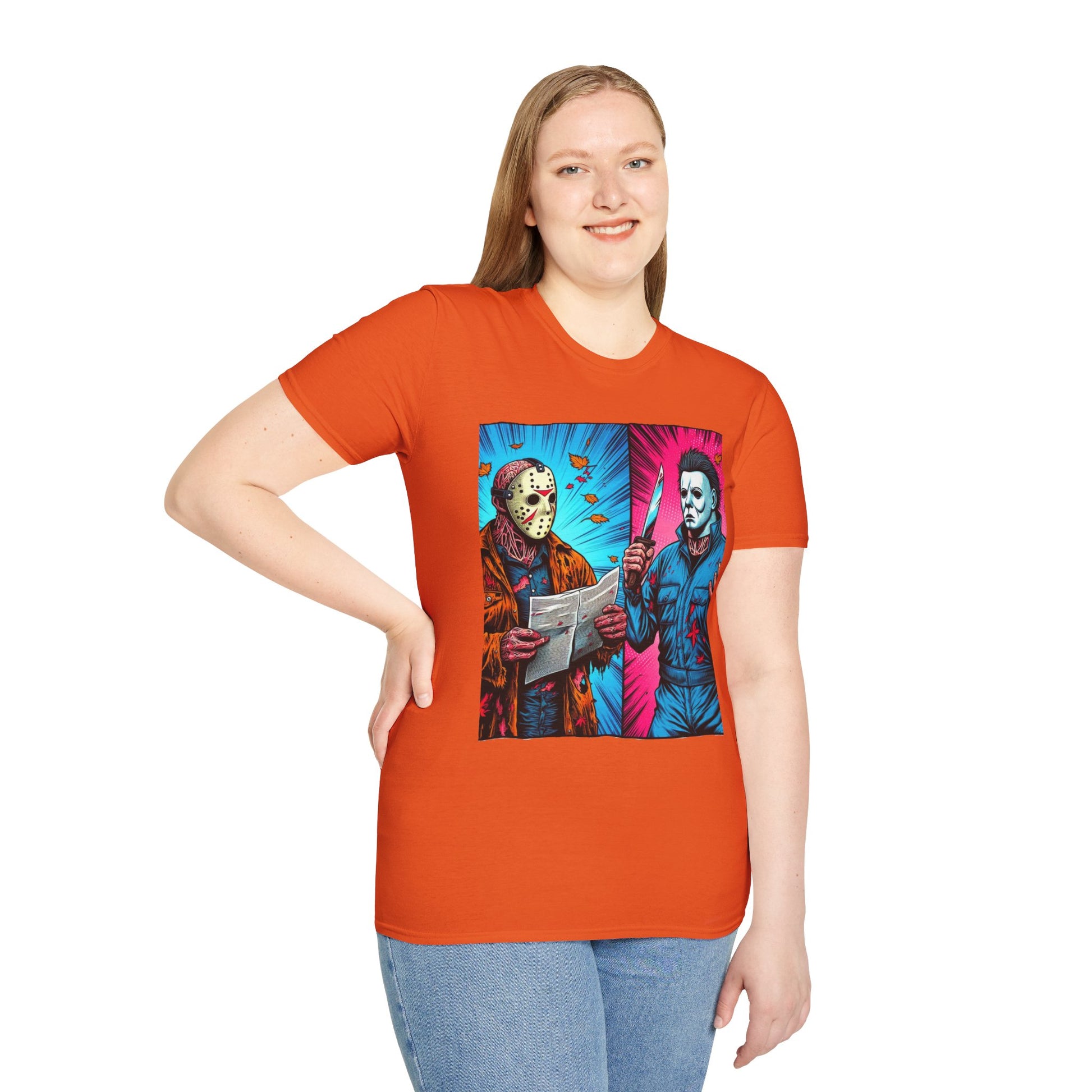 product - Michael Myers Vintage Tee | Jason Voorhees Funny Halloween Picnic Shirt - custom-made. perfect gift idea. Order yours now and stand out with this exclusive piece!