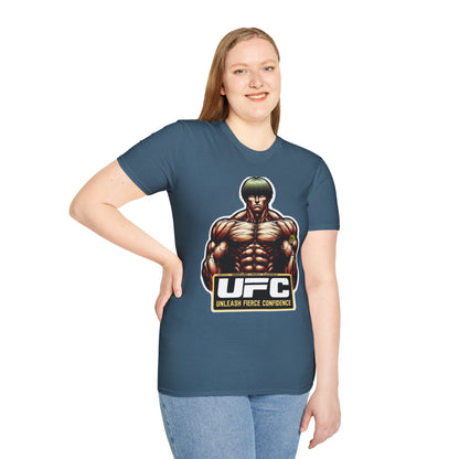 UFC T Shirt | Unleash Fierce Confidence | UFC Tee with Baki Anime Elements for Athletes