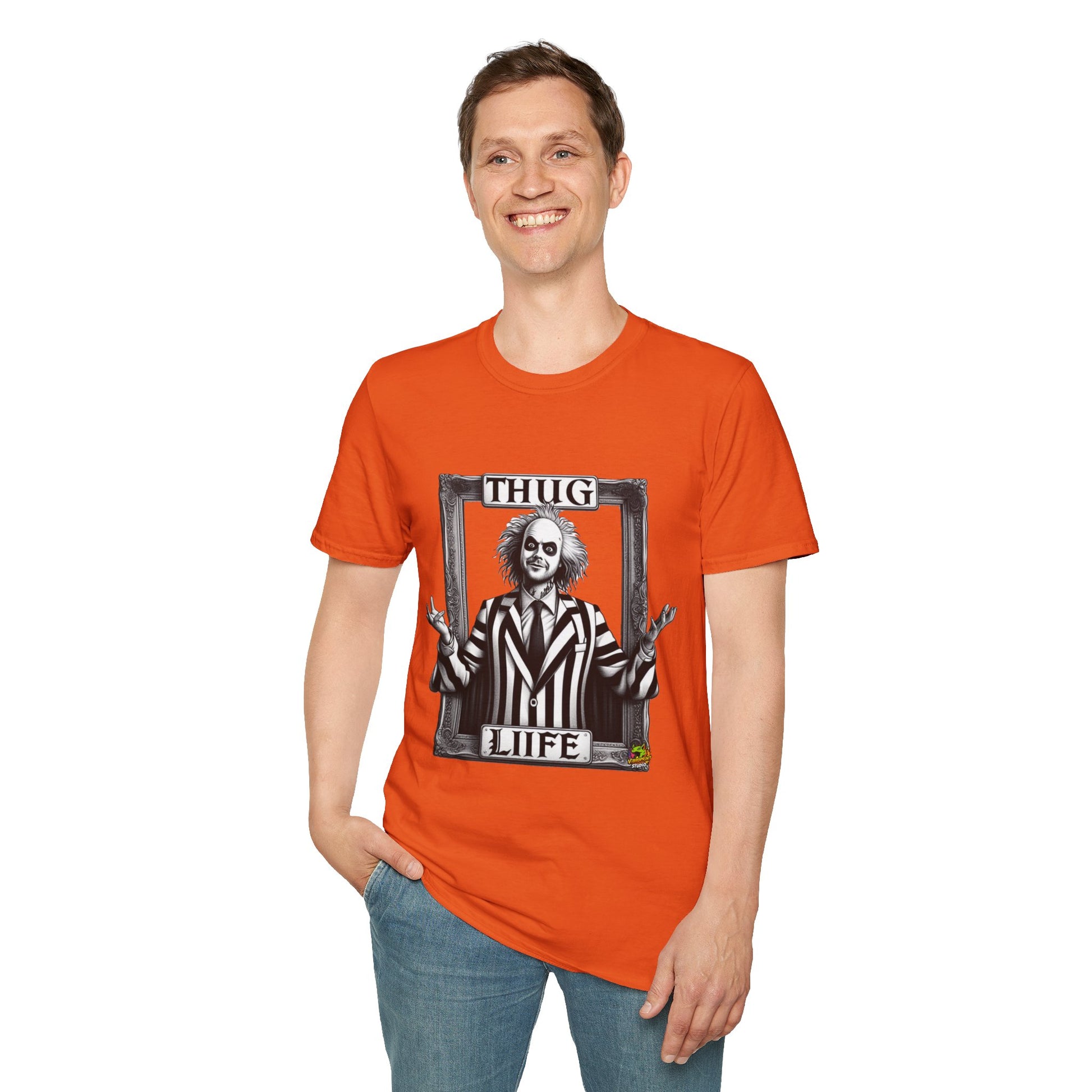 exclusive - Beetlejuice Shirt | Thug Life Halloween T-Shirt | Beetlejuice Costume Tee with Attitude - custom-made. perfect gift idea. Order yours now and stand out with this exclusive piece!