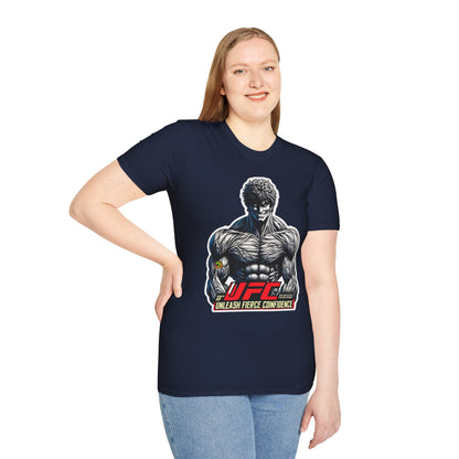 horror-themed apparel - UFC T Shirt | Unleash Fierce Confidence | UFC Tee for Gym and Baki Anime Lovers - trending style. premium horror movie t-shirt for spooky occasions. Order yours now and stand out with this exclusive piece!