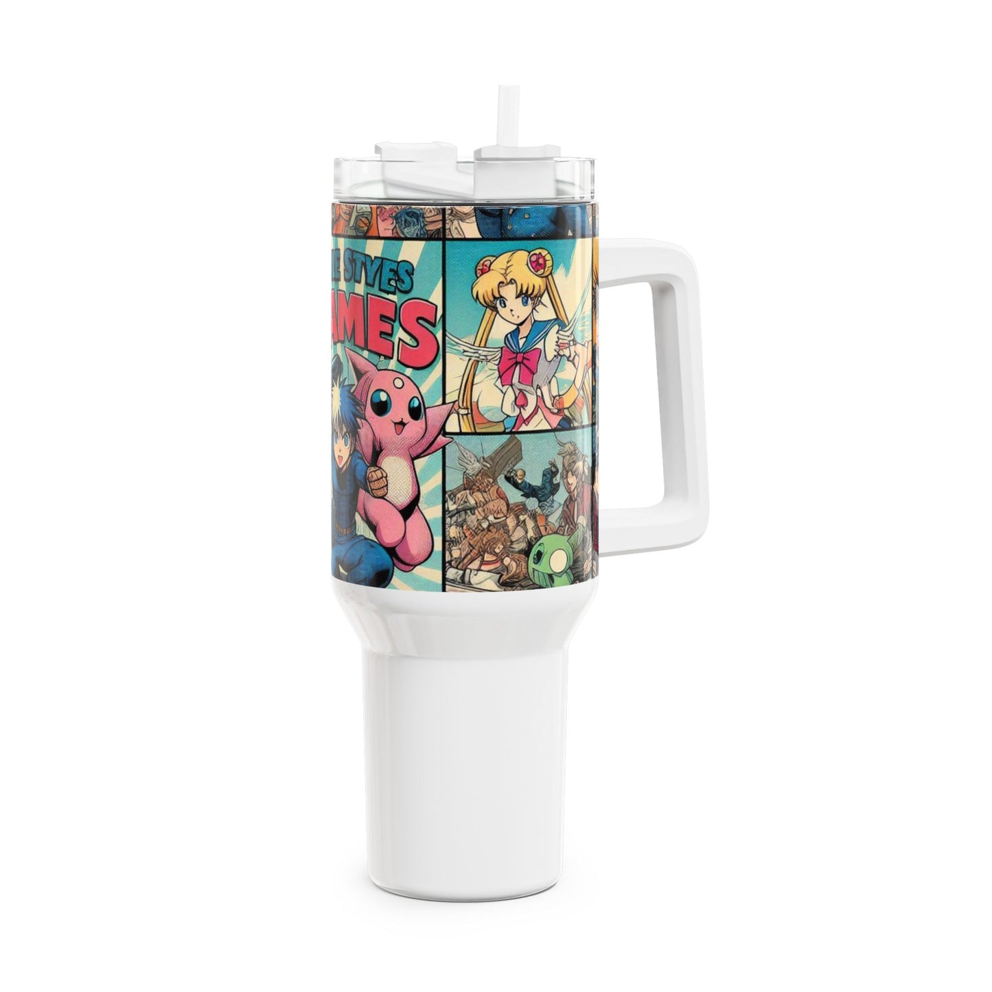 for - Stanley Tumbler | Geeky Anime and Comics Tumbler | Colorful Cartoon Drinkware for Gamers - custom-made. limited stock. Order yours now and stand out with this exclusive piece!