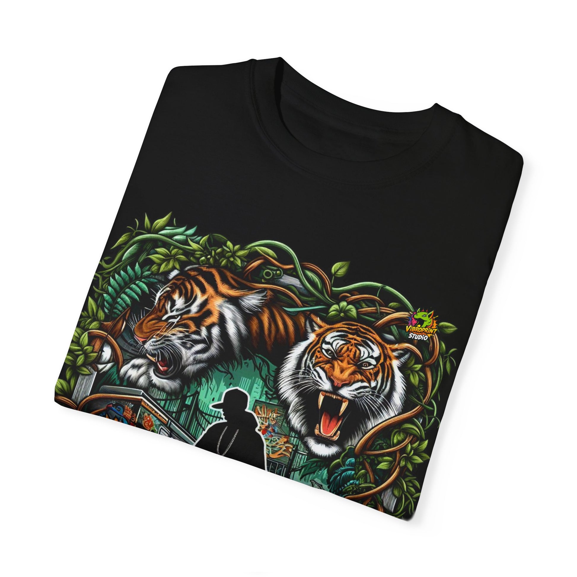 Beats - Urban Jungle Beats Rapper Merch | Hip-Hop City & Nature Fusion T-Shirt Design - custom-made. limited stock. Order yours now and stand out with this exclusive piece!