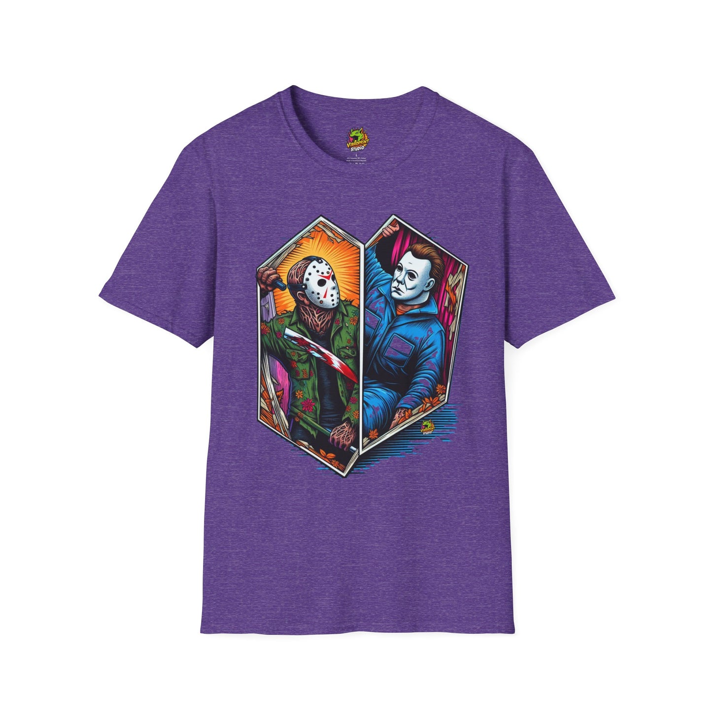 | - Jason & Michael Funny Halloween T-Shirt | Michael Myers Vintage Tee - custom-made. perfect gift idea. Order yours now and stand out with this exclusive piece!