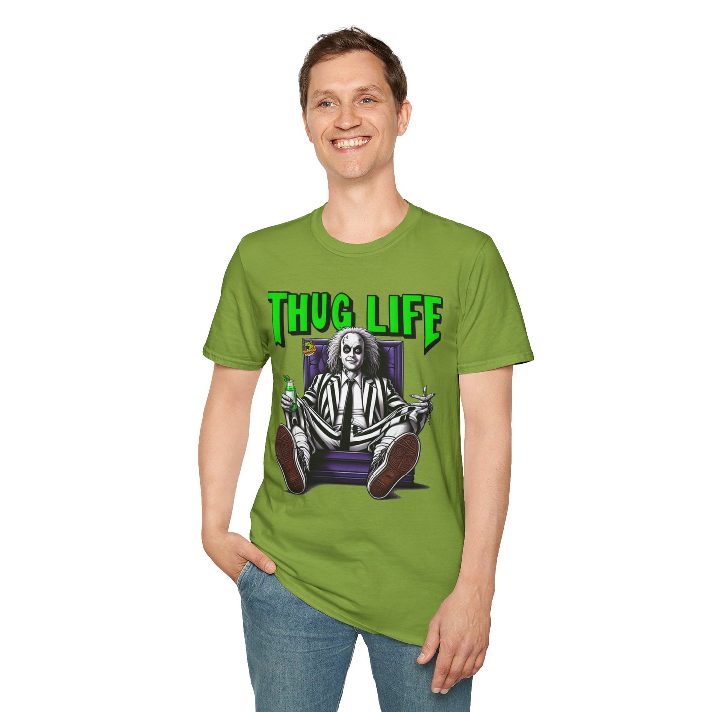 T-Shirt - Beetlejuice Shirt | Thug Life Halloween T-Shirt | Creepy Beetlejuice Graphic Tee - custom-made. perfect gift idea. Order yours now and stand out with this exclusive piece!