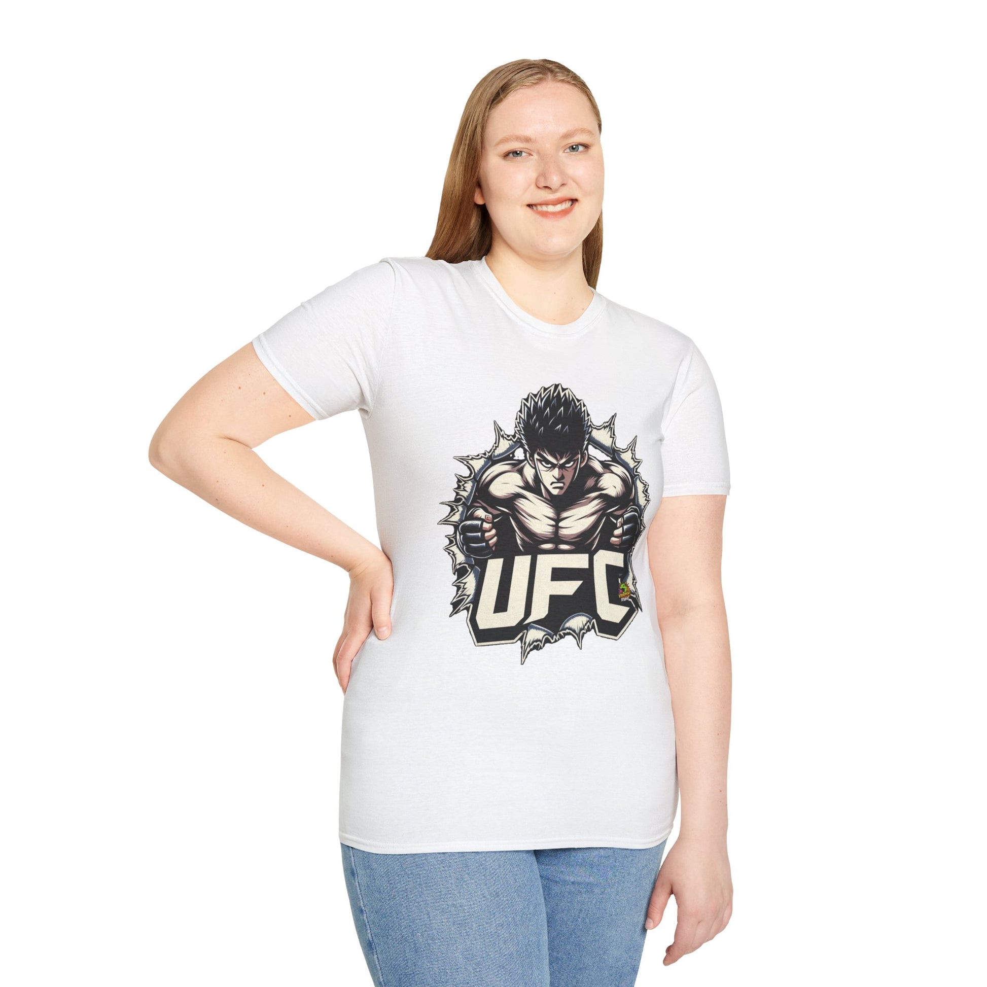 Halloween graphic tee - UFC T Shirt | Motivational UFC Tee | Unleash Fierce Confidence in Fitness - trending style. unique graphic tee featuring iconic horror characters. Order yours now and stand out with this exclusive piece!