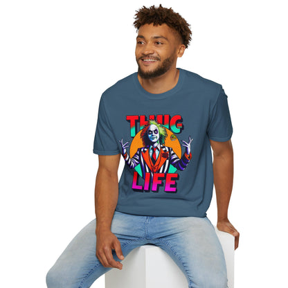 T-Shirt - Beetlejuice Shirt | Thug Life Halloween T-Shirt | Creepy Beetlejuice Graphic Tee - custom-made. perfect gift idea. Order yours now and stand out with this exclusive piece!