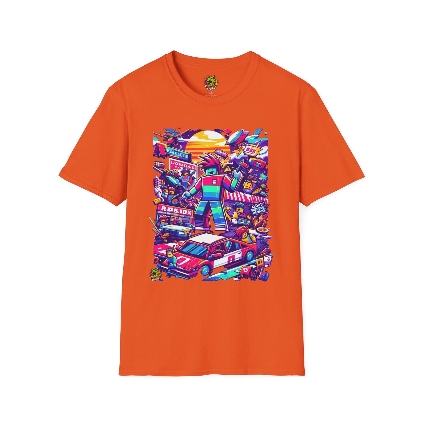 Vibrant Roblox Logo T-Shirt - Blocky Meme Print