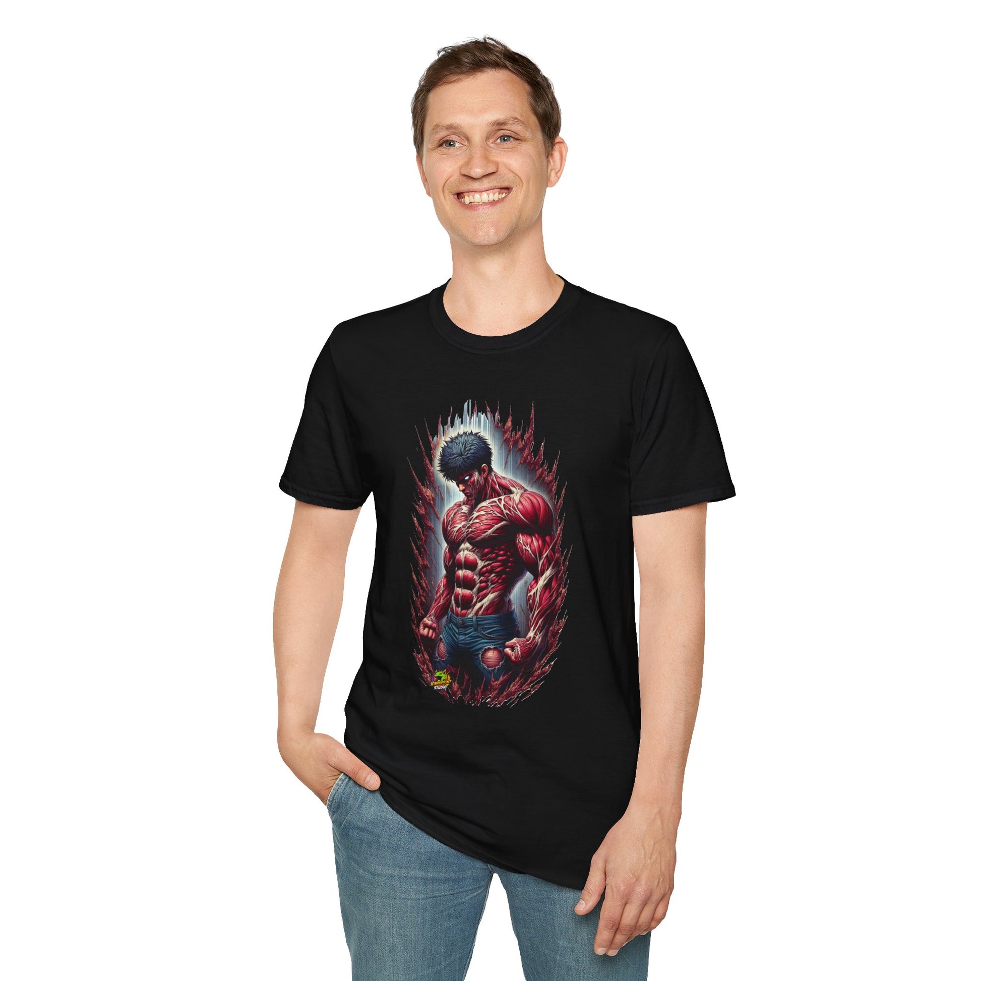 | - UFC T Shirt | Unleash Fierce Confidence | UFC Tee with Baki Anime Influence for Gym Lovers - premium material. perfect gift idea. Order yours now and stand out with this exclusive piece!