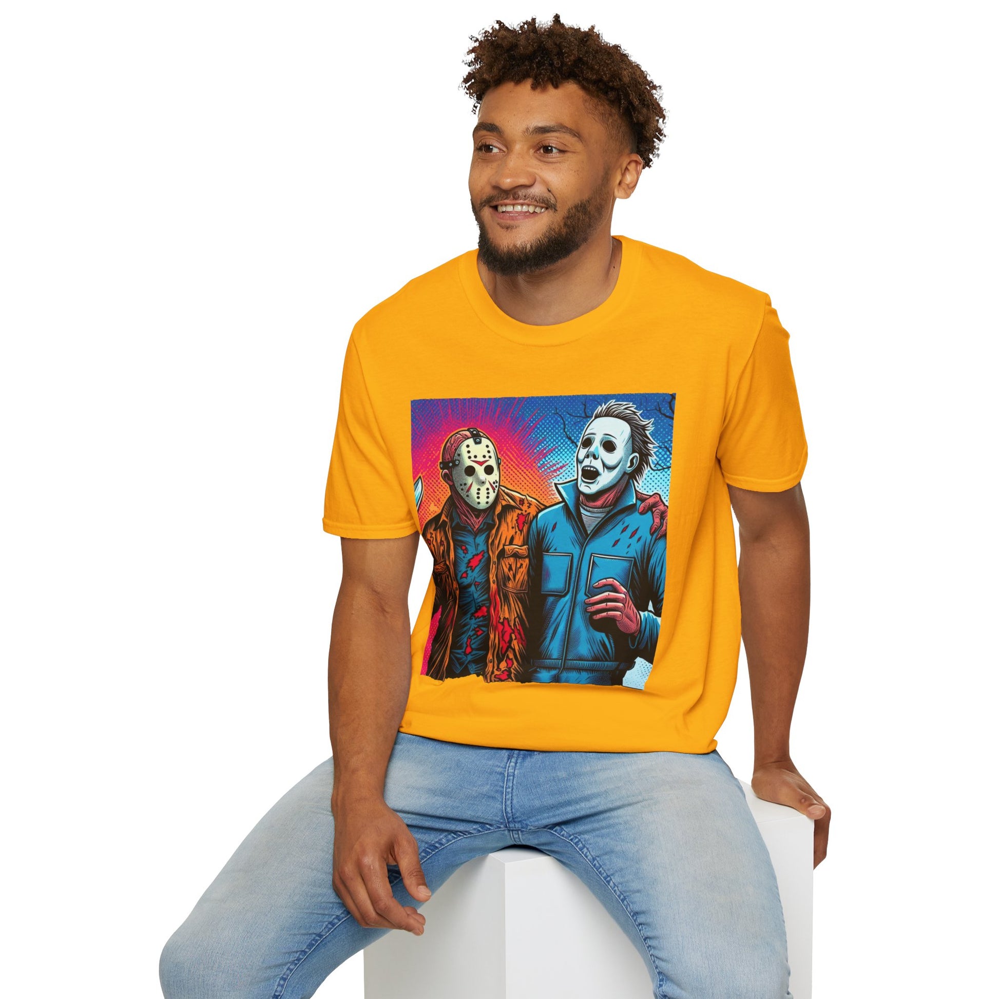 product - Jason Voorhees & Michael Myers Shirt | Funny Vintage Halloween Tee - premium material. limited stock. Order yours now and stand out with this exclusive piece!