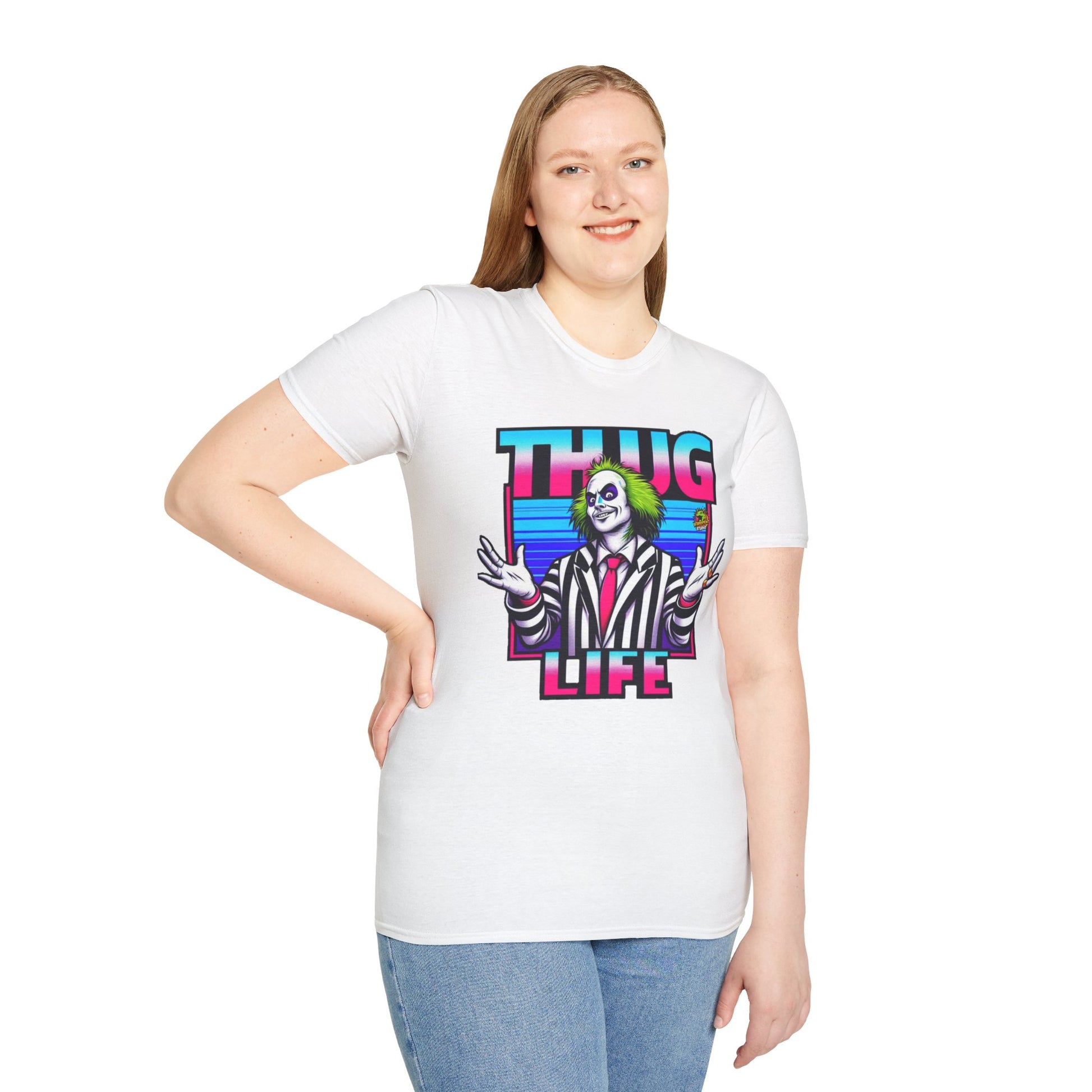 Men - Beetlejuice Shirt | Spooky Thug Life Tee | Halloween Beetlejuice Graphic Shirt for Men & Women - premium material. limited stock. Order yours now and stand out with this exclusive piece!