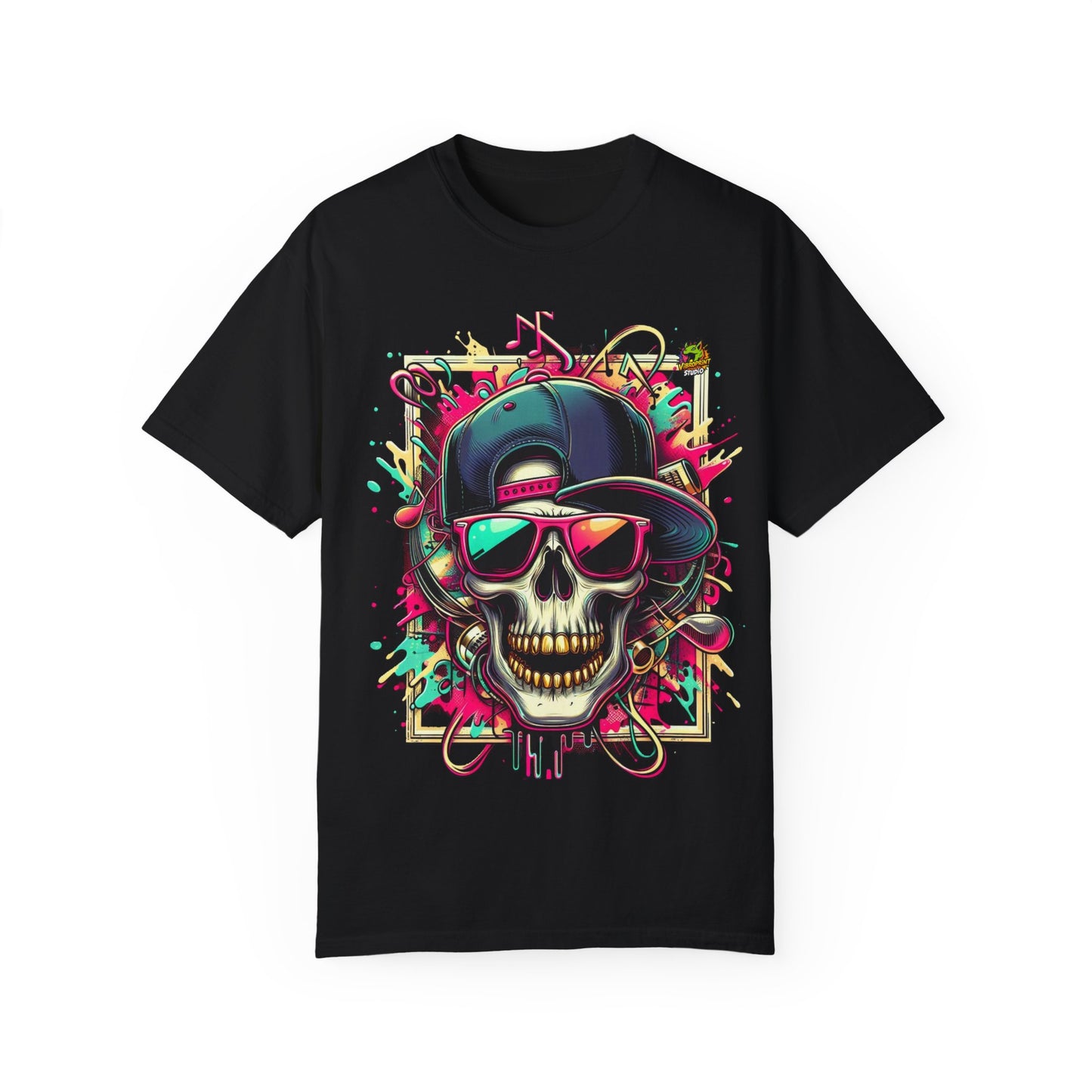 Neon Graffiti Explosion Rapper Merch | Urban Street Art T-Shirt Design - High Quality Image