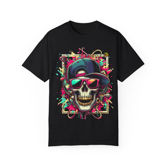 Neon Graffiti Explosion Rapper Merch | Urban Street Art T-Shirt Design - High Quality Image