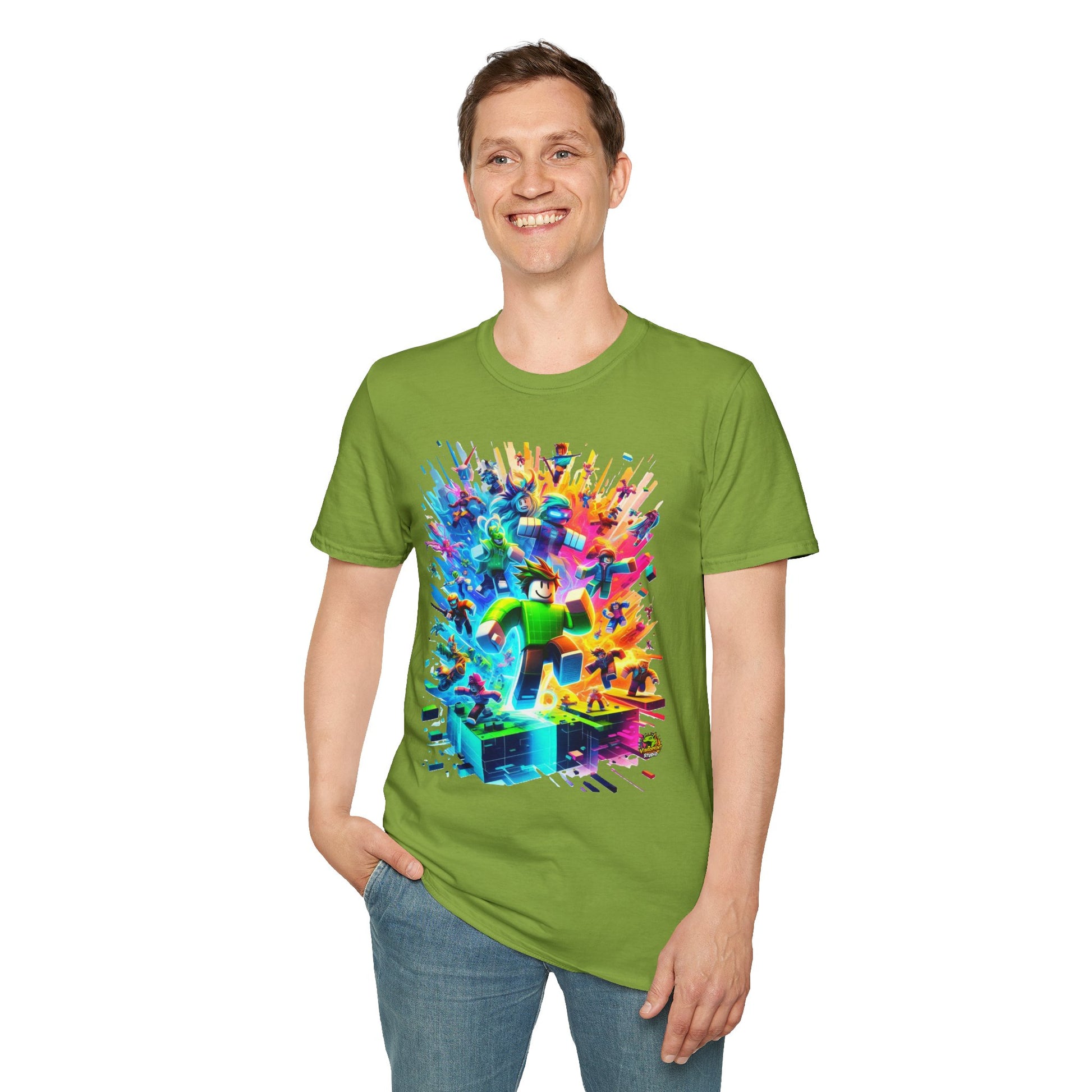 product - Cool Roblox Gamer Tee for Boys & Girls | Roblox Adventure Shirt | Roblox Graphic T-Shirt | Fun Gift for Roblox Lovers - custom-made. limited stock. Order yours now and stand out with this exclusive piece!