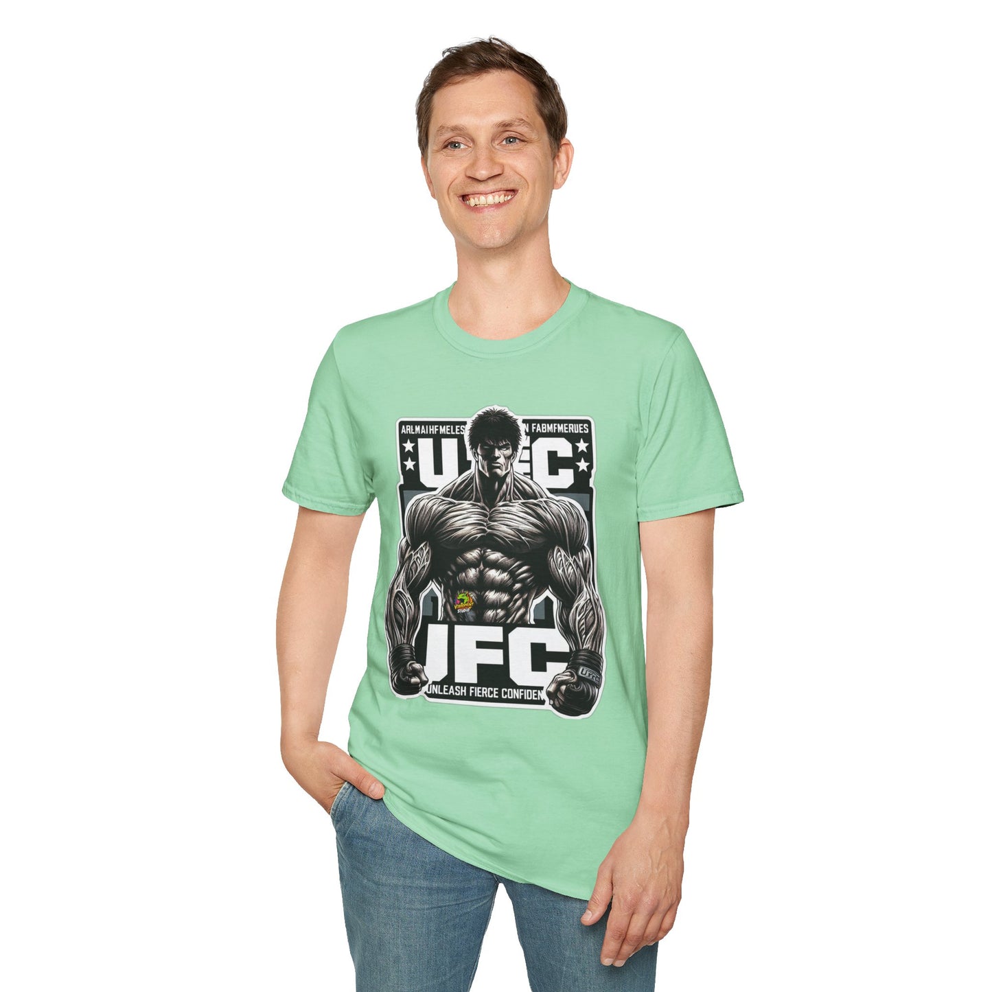 UFC T Shirt | Unleash Fierce Confidence | UFC Tee with Baki Anime Strength for Fitness Enthusiasts