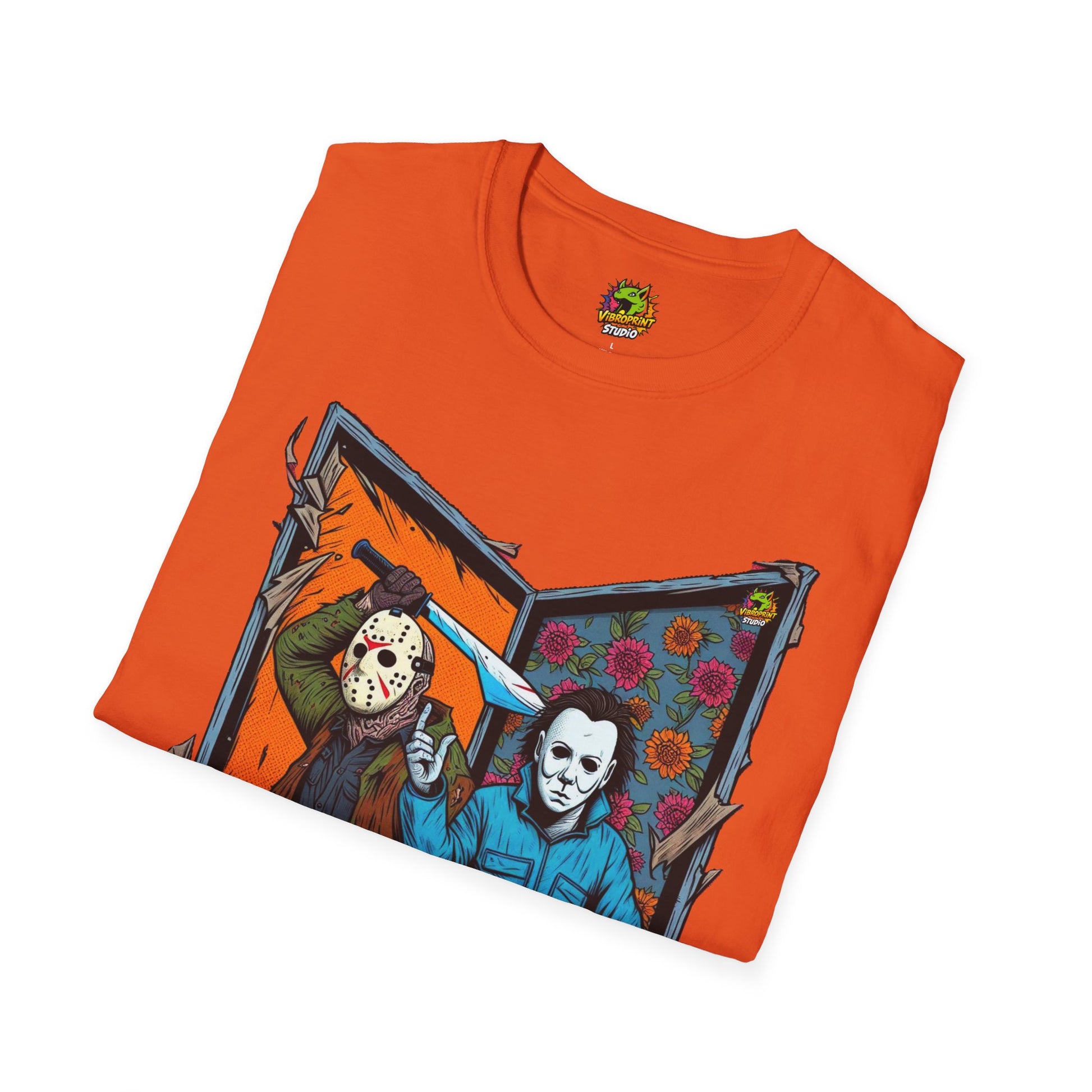 product - Jason Voorhees & Michael Myers T-Shirt | Funny Horror Tee - custom-made. limited stock. Order yours now and stand out with this exclusive piece!