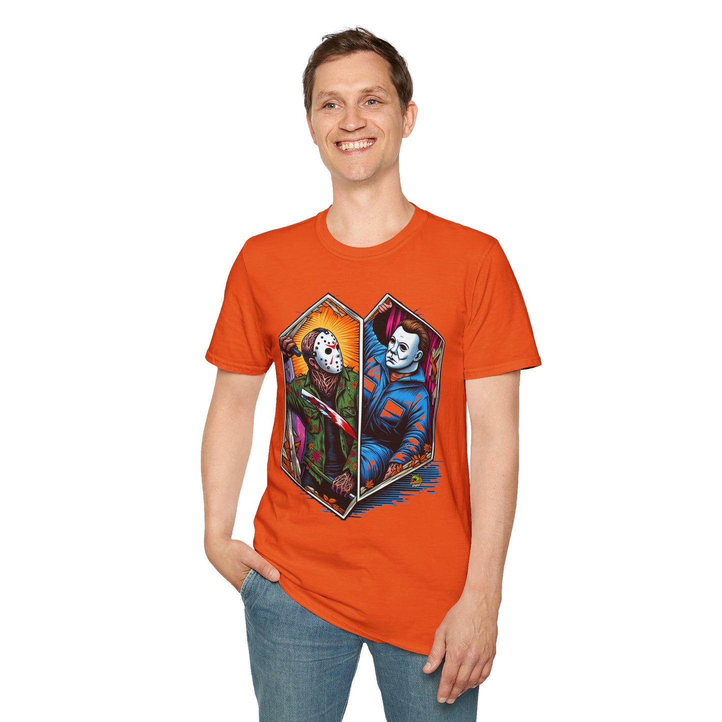 Jason & Michael Funny Halloween T-Shirt | Michael Myers Vintage Tee