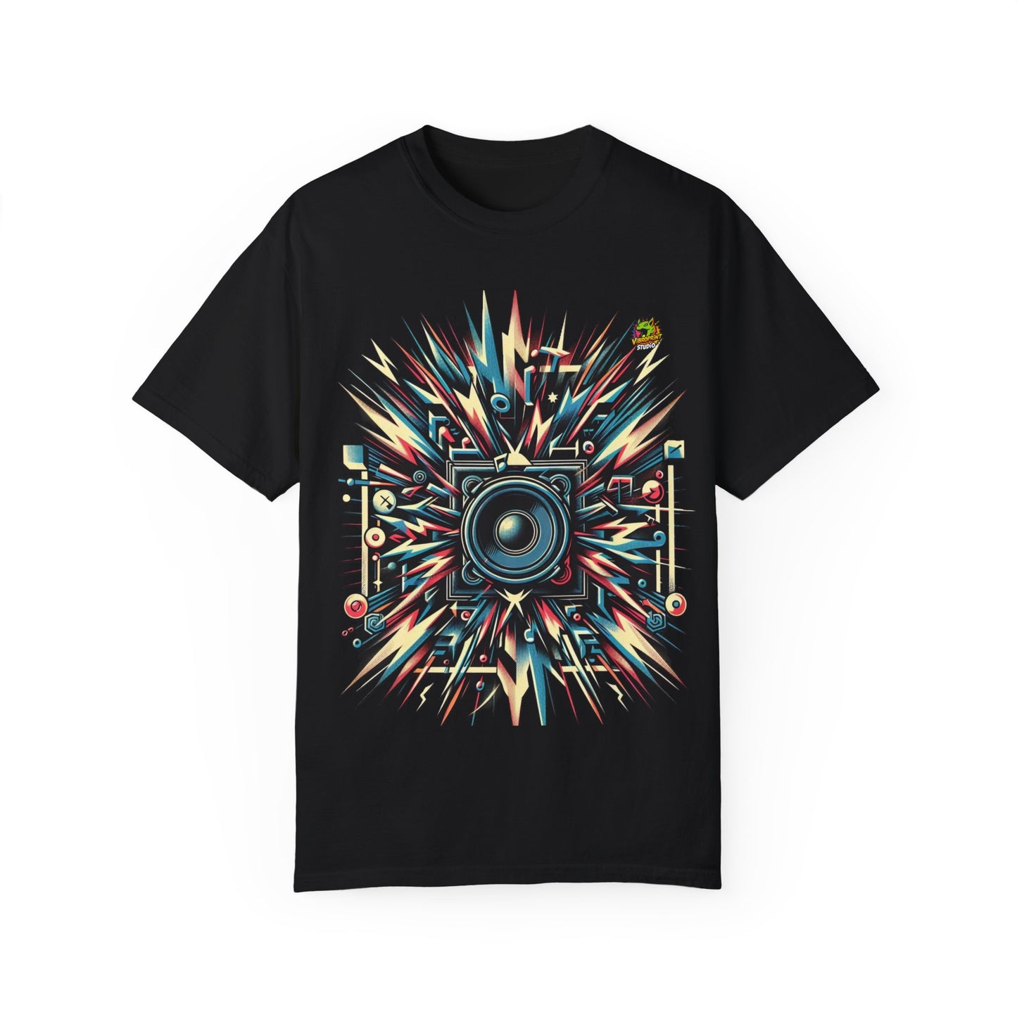 Booming Sound Waves Rapper Merch | Urban Hip-Hop Beats T-Shirt Design - High Quality Image