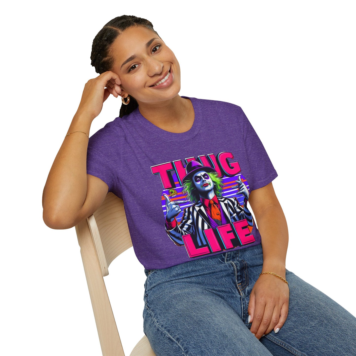 Thug - Beetlejuice Shirt | Thug Life Graphic Shirt | Funny Halloween Beetlejuice Tee - premium material. limited stock. Order yours now and stand out with this exclusive piece!