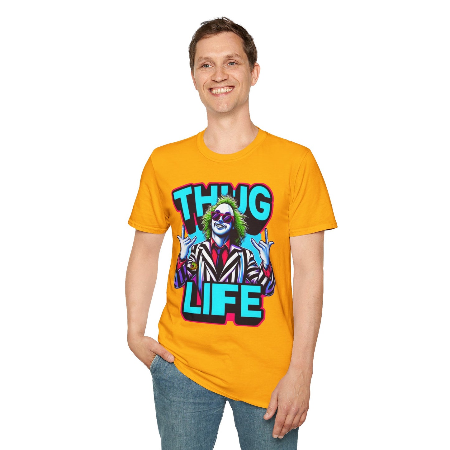 Life - Beetlejuice Shirt | Thug Life Halloween Graphic Tee | Spooky Beetlejuice T-Shirt - premium material. limited stock. Order yours now and stand out with this exclusive piece!