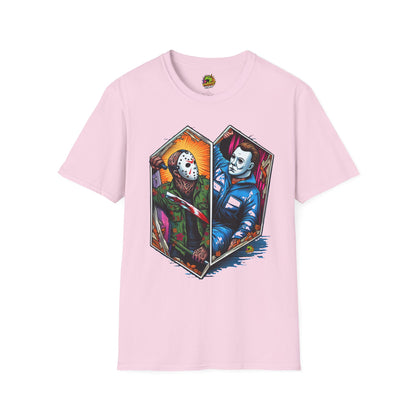 Tee - Jason & Michael Funny Halloween T-Shirt | Michael Myers Vintage Tee - custom-made. limited stock. Order yours now and stand out with this exclusive piece!