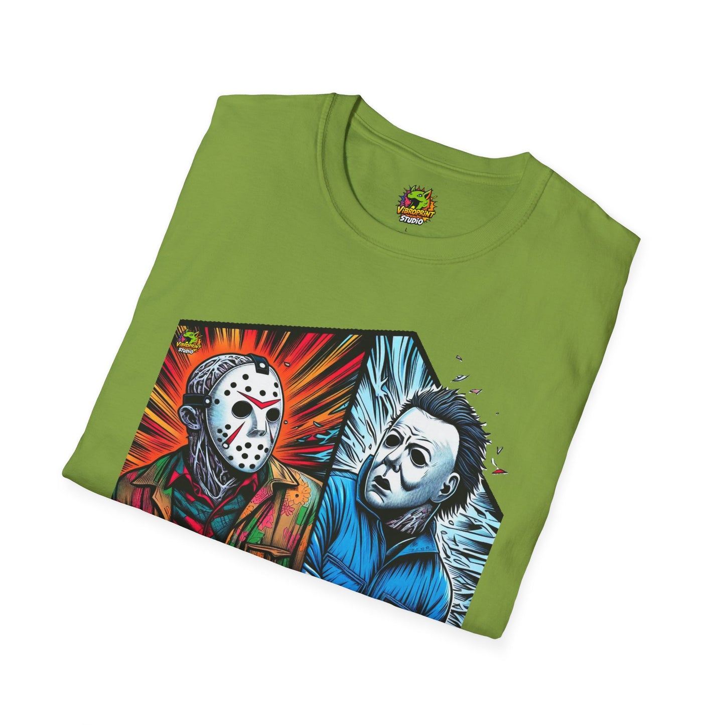 spooky season fashion - Funny Jason & Michael Myers Shirt | Halloween Horror T-Shirt - bold design. perfect Halloween gift for fans of horror culture. Order yours now and stand out with this exclusive piece!