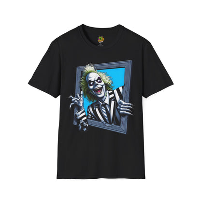 Beetlejuice Shirt | Halloween Costume Graphic Tee | Fun Beetlejuice T-Shirt for Adults & Kids | Iconic Movie Merch - High Quality Image