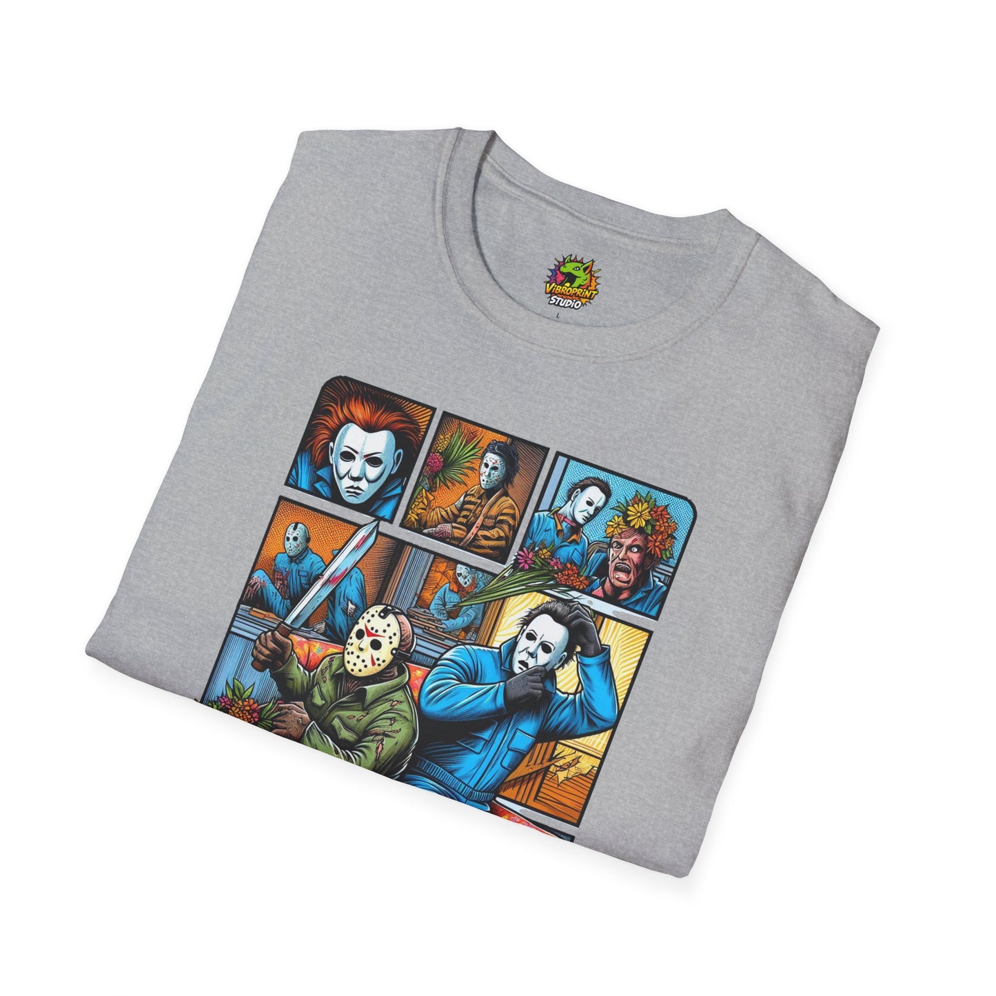 spooky season fashion - Jason Voorhees & Michael Myers Funny Shirt | Halloween Horror Tee - gift for horror fans. spooky season t-shirt with unique flair. Order yours now and stand out with this exclusive piece!