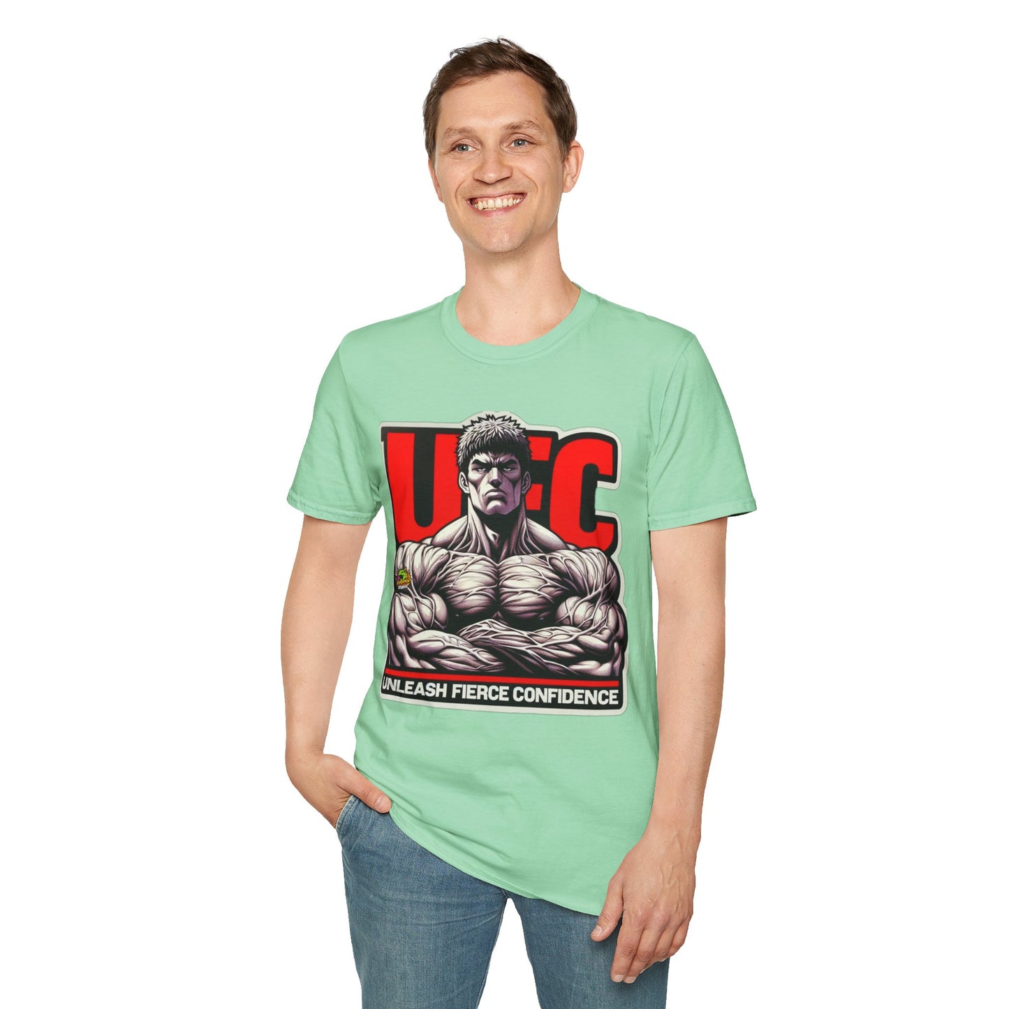 UFC T Shirt | Unleash Fierce Confidence | UFC Tee with Baki Anime Strength for Fitness Fans