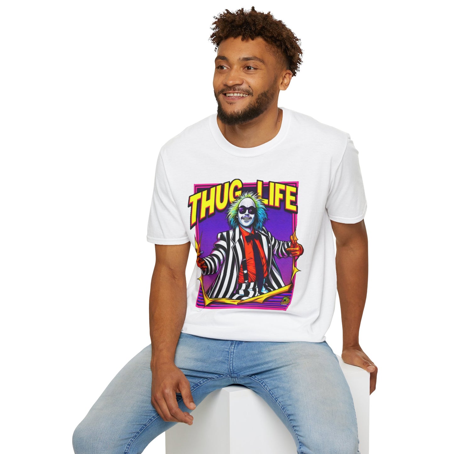 Tee - Beetlejuice Shirt | Thug Life Halloween T-Shirt | Creepy Beetlejuice Graphic Tee - premium material. limited stock. Order yours now and stand out with this exclusive piece!