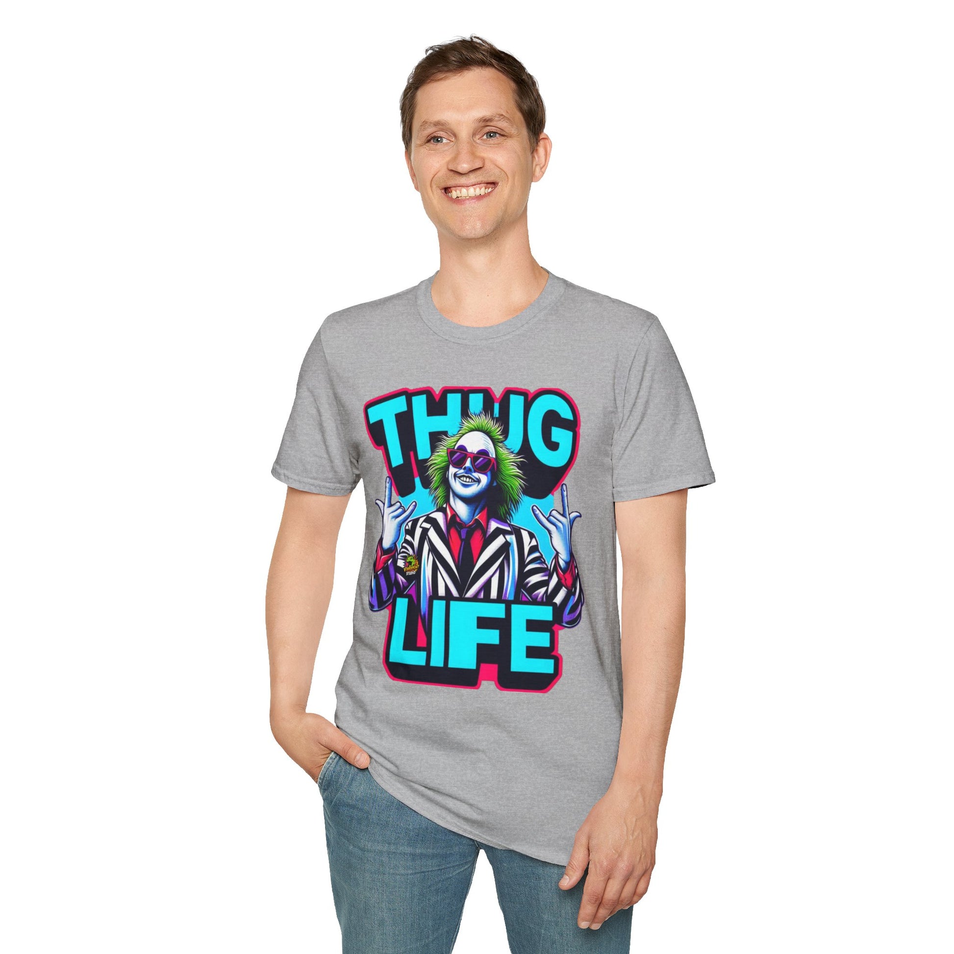 Halloween - Beetlejuice Shirt | Thug Life Halloween Graphic Tee | Spooky Beetlejuice T-Shirt - custom-made. perfect gift idea. Order yours now and stand out with this exclusive piece!