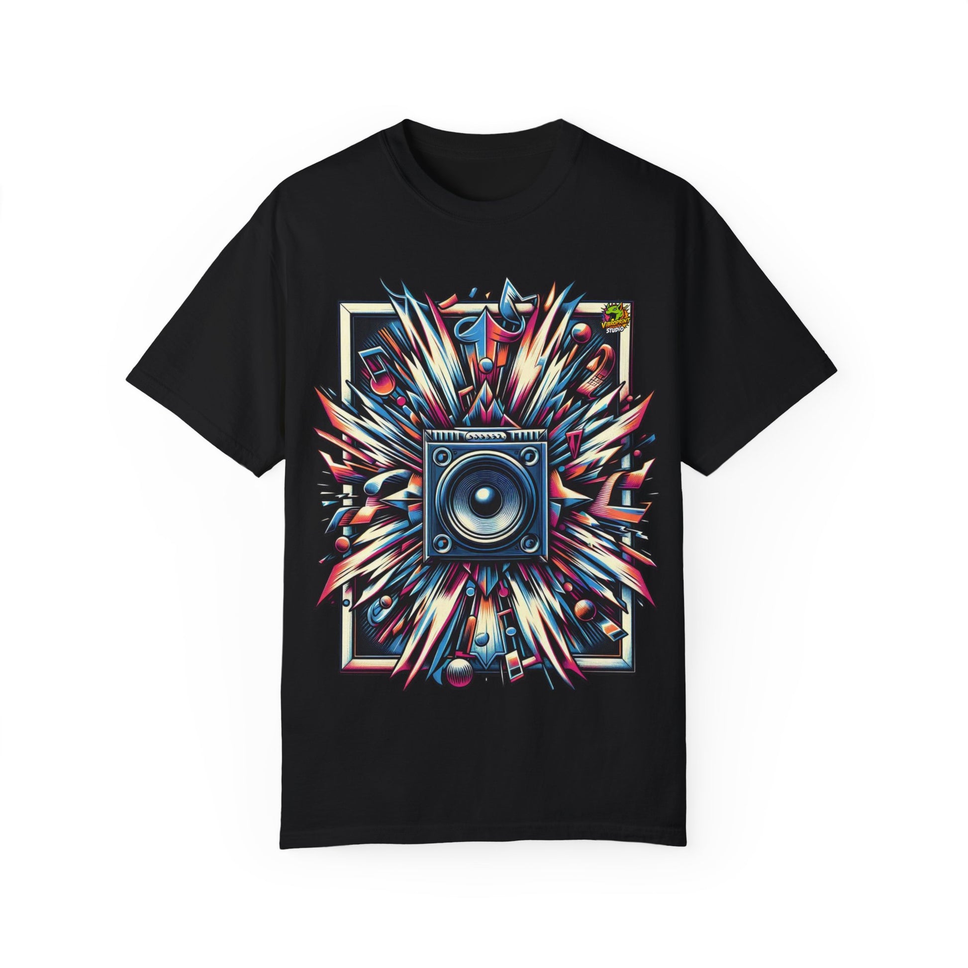 Booming Sound Waves Rapper Merch | Hip-Hop Beats Street Style T-Shirt - High Quality Image