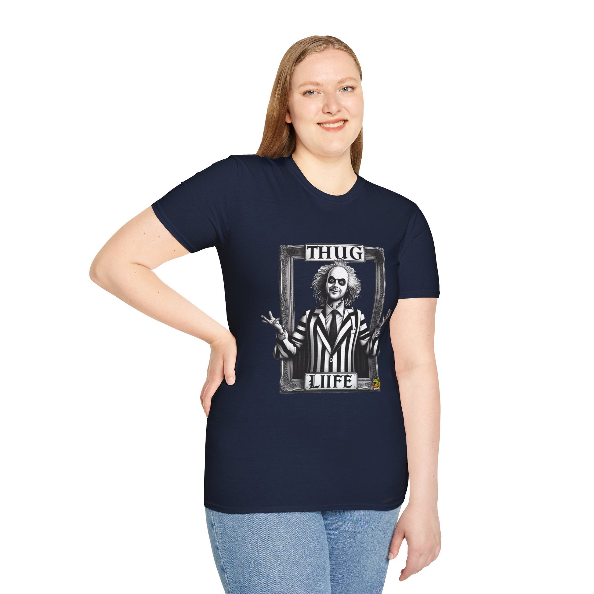 high-quality - Beetlejuice Shirt | Thug Life Halloween T-Shirt | Beetlejuice Costume Tee with Attitude - custom-made. limited stock. Order yours now and stand out with this exclusive piece!