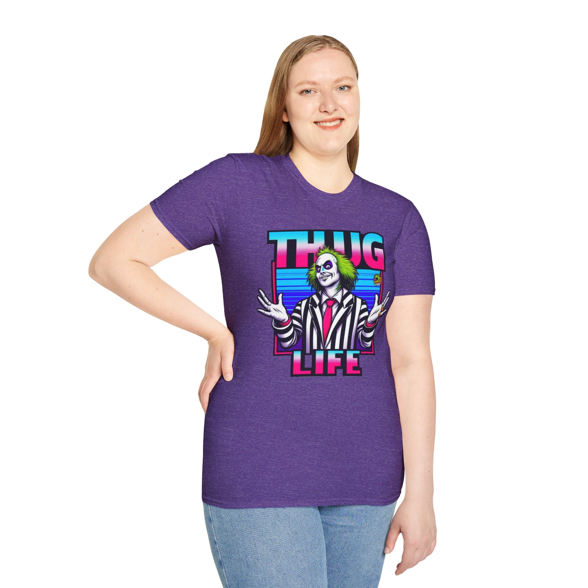 | - Beetlejuice Shirt | Spooky Thug Life Tee | Halloween Beetlejuice Graphic Shirt for Men & Women - custom-made. perfect gift idea. Order yours now and stand out with this exclusive piece!