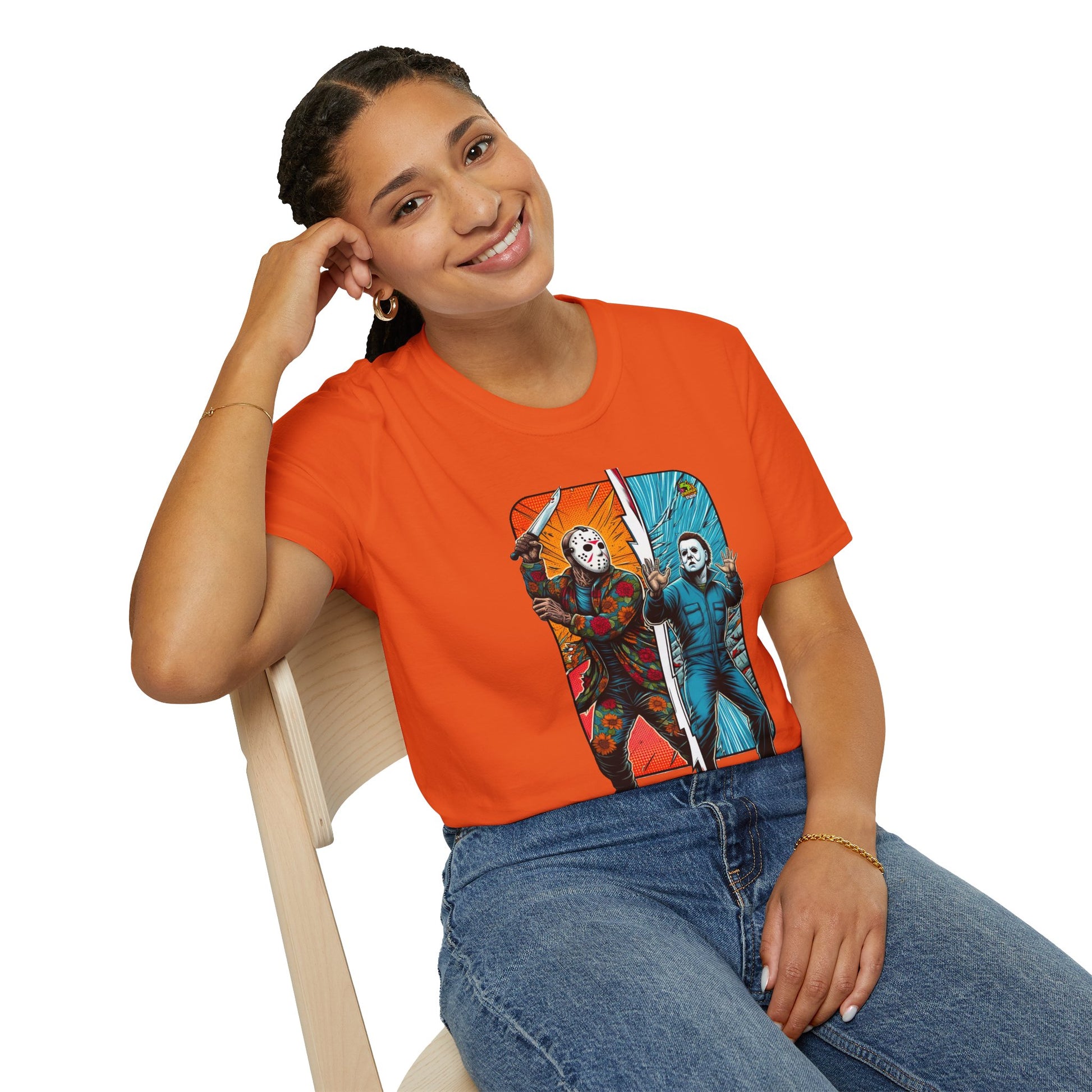 product - Jason Voorhees & Michael Myers Funny Horror Tee | Halloween Shirt - premium material. limited stock. Order yours now and stand out with this exclusive piece!