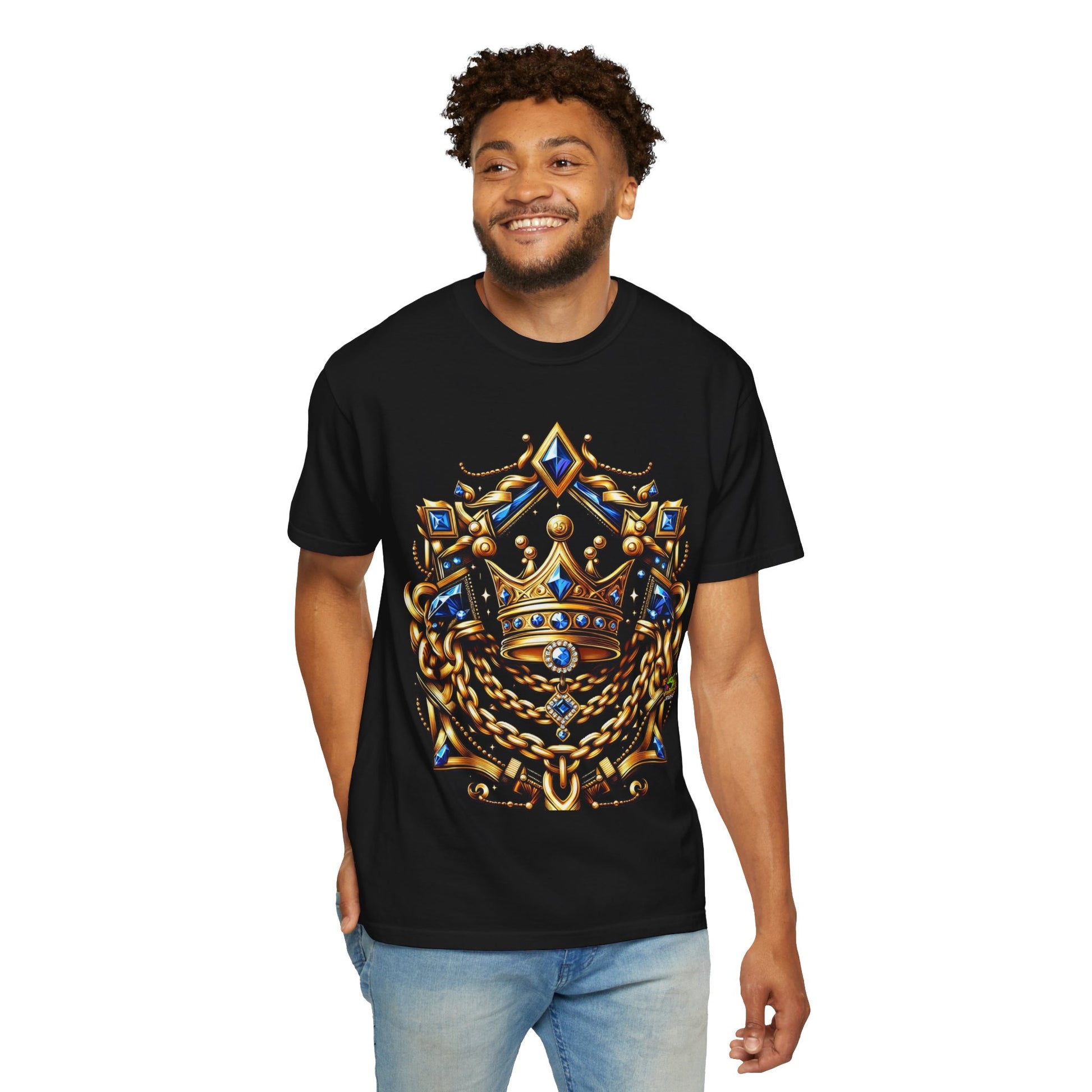 Crown - Royal Gold Chains & Crown Rapper Merch | Luxurious Hip-Hop T-Shirt - custom-made. perfect gift idea. Order yours now and stand out with this exclusive piece!