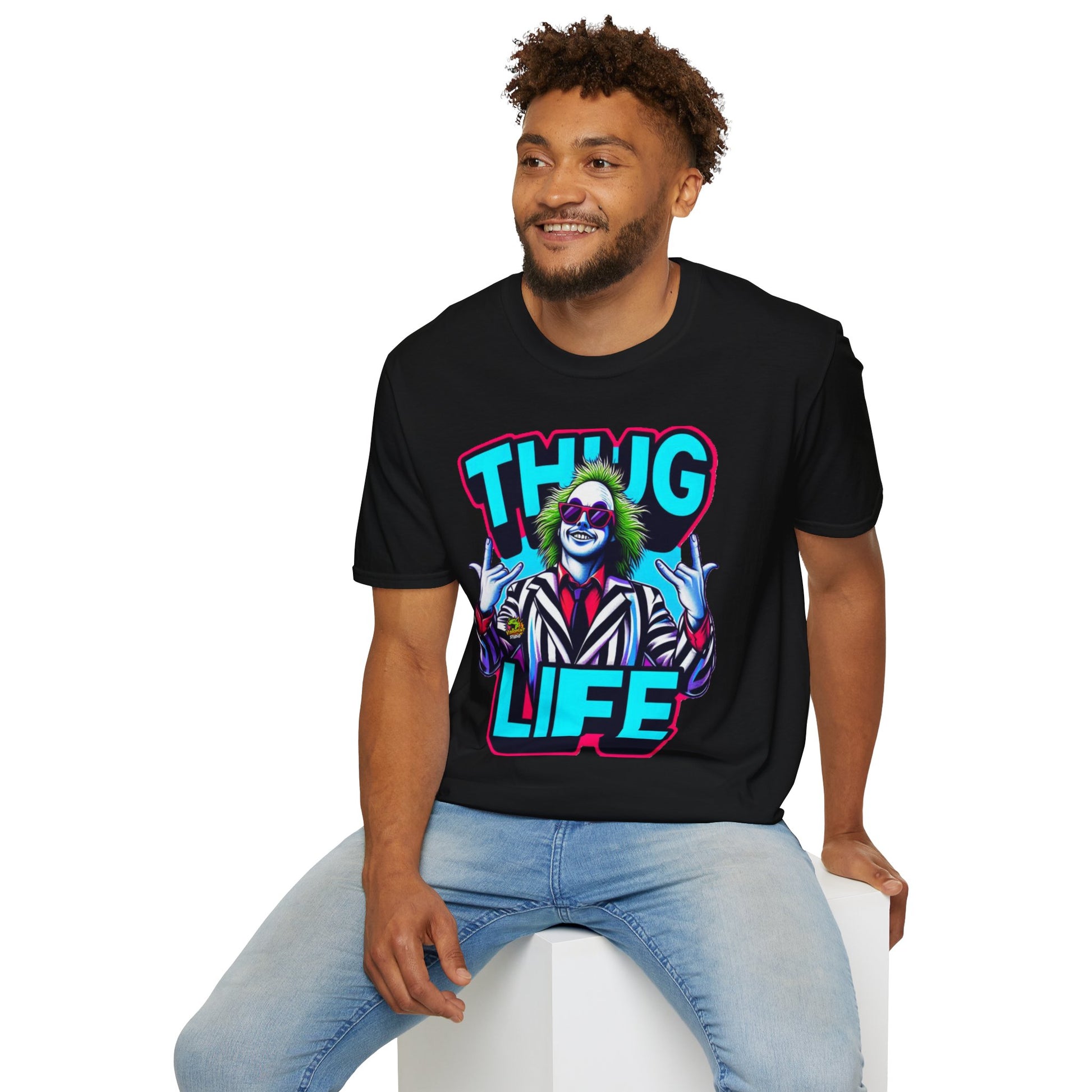 | - Beetlejuice Shirt | Thug Life Halloween Graphic Tee | Spooky Beetlejuice T-Shirt - premium material. perfect gift idea. Order yours now and stand out with this exclusive piece!