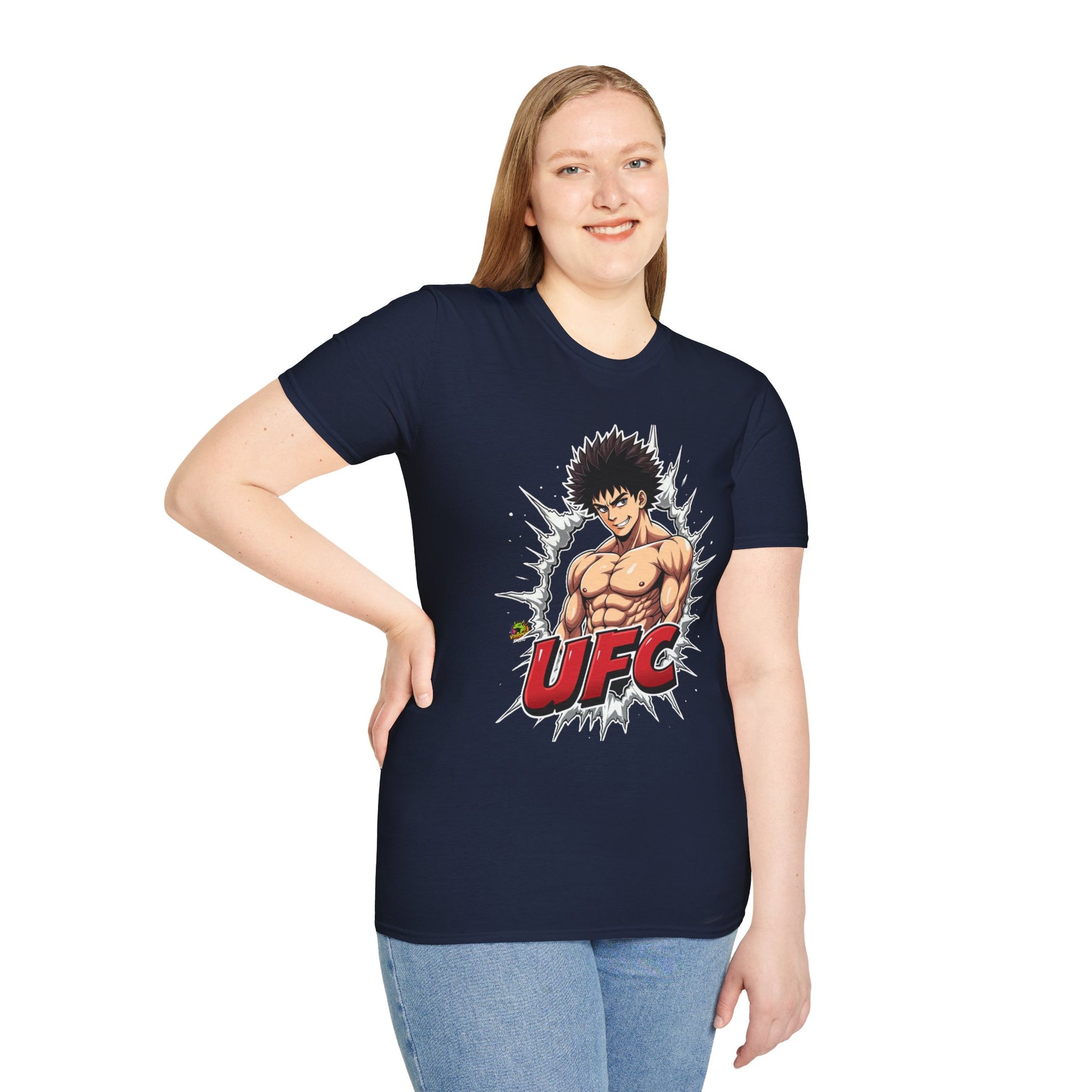 Tee - UFC T Shirt | Unleash Fierce Confidence | Motivational UFC Tee with Baki Anime Elements - custom-made. limited stock. Order yours now and stand out with this exclusive piece!