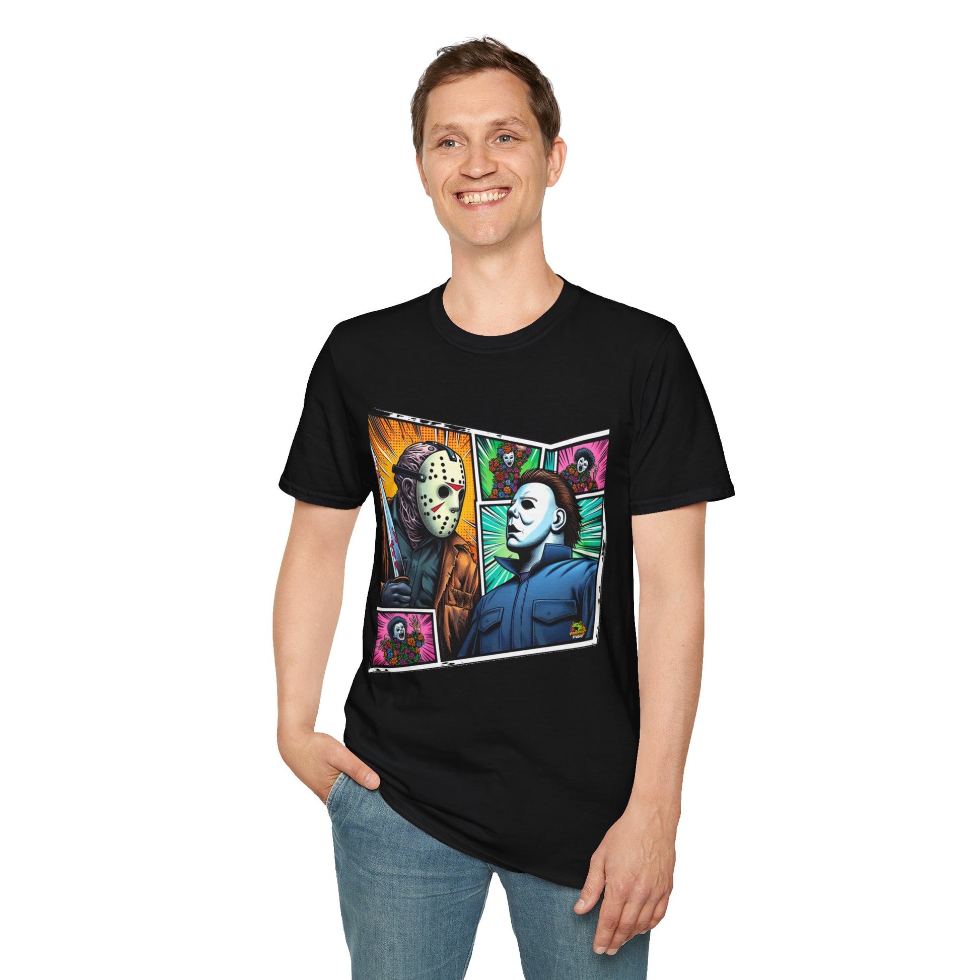 product - Jason Voorhees & Michael Myers Shirt | Funny Vintage Halloween Tee - custom-made. limited stock. Order yours now and stand out with this exclusive piece!