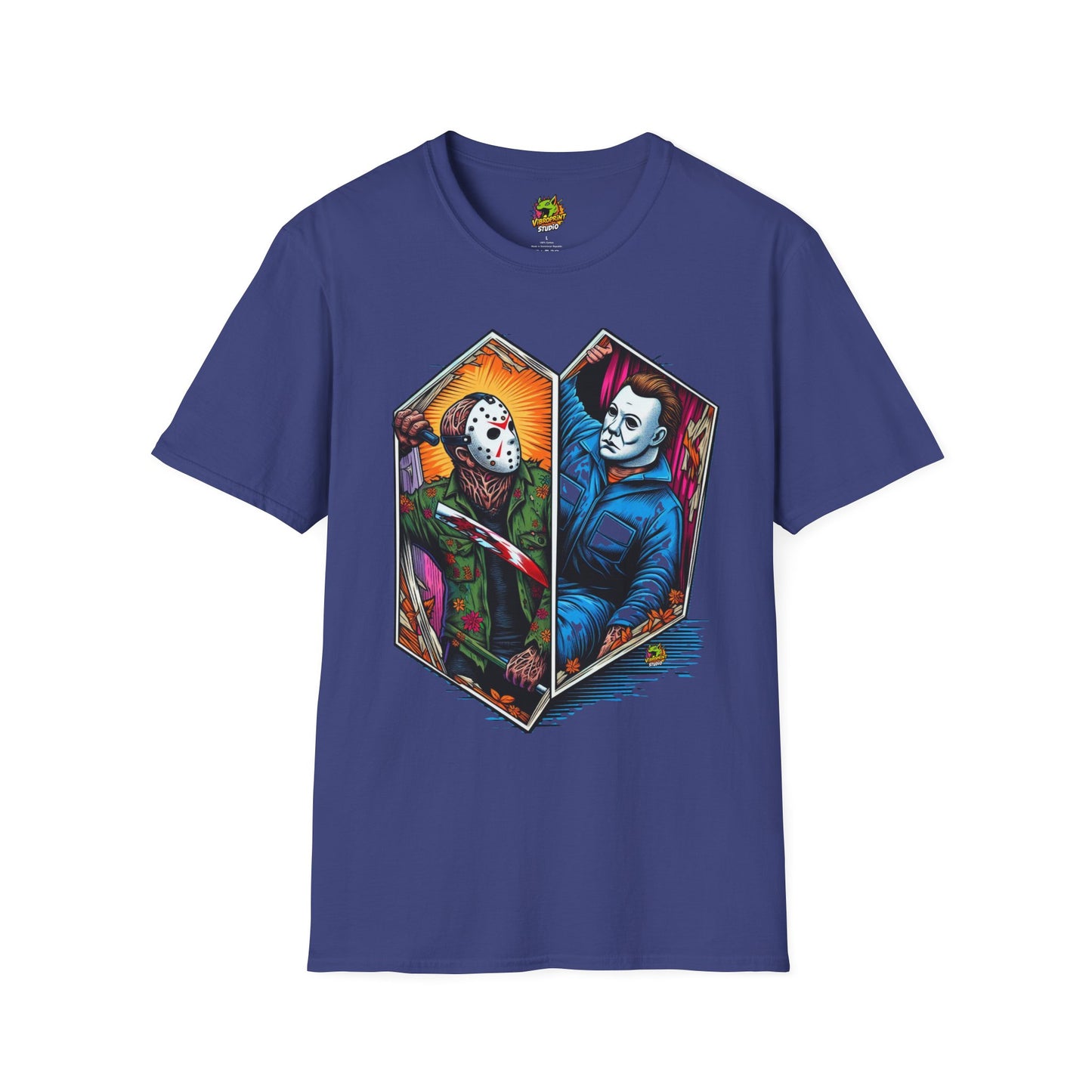 product - Jason & Michael Funny Halloween T-Shirt | Michael Myers Vintage Tee - premium material. limited stock. Order yours now and stand out with this exclusive piece!