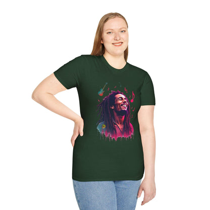 Bob Marley T-Shirt - Vibrant Rasta Revolution - VibroPrint Studio