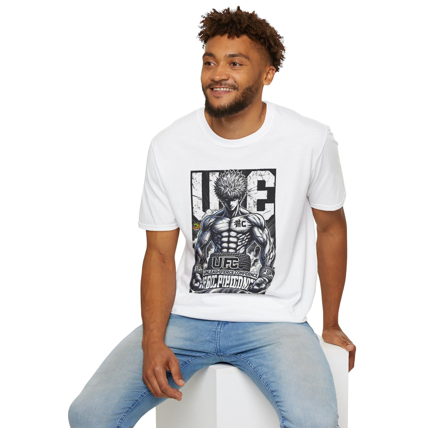 | - UFC T Shirt | Unleash Fierce Confidence | Motivational UFC Tee with Baki Anime T-Shirt design - premium material. limited stock. Order yours now and stand out with this exclusive piece!