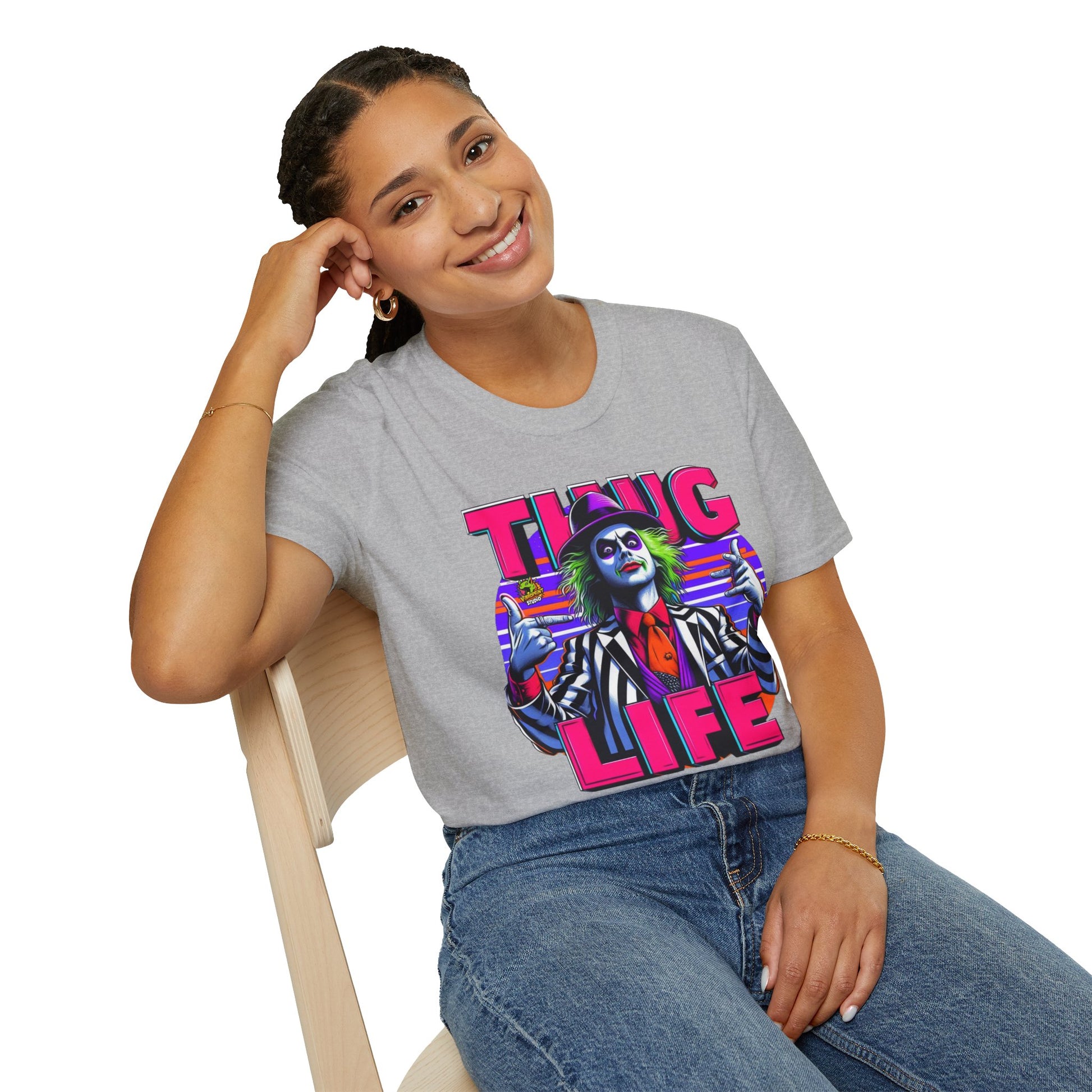 Beetlejuice - Beetlejuice Shirt | Thug Life Graphic Shirt | Funny Halloween Beetlejuice Tee - premium material. limited stock. Order yours now and stand out with this exclusive piece!