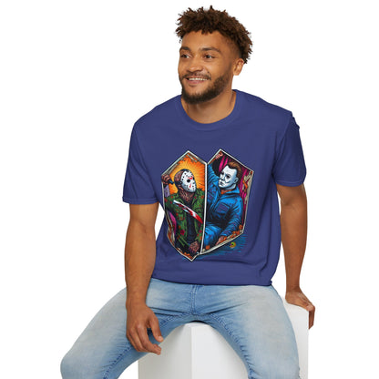 Jason & Michael Funny Halloween T-Shirt | Michael Myers Vintage Tee